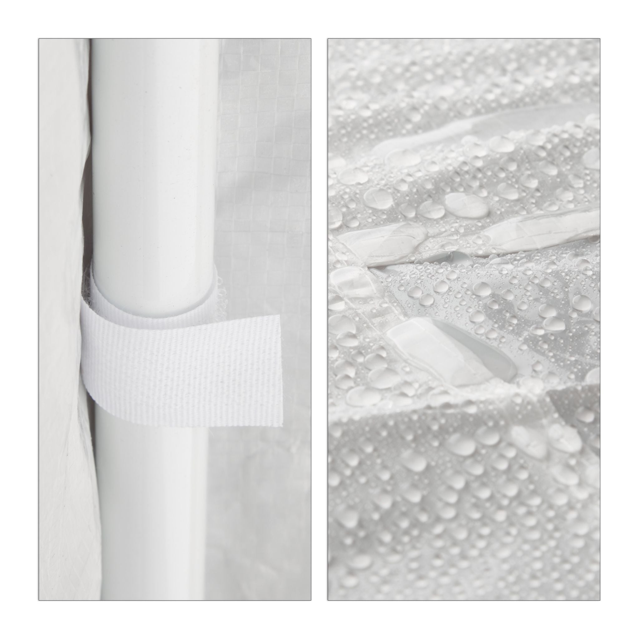 Pavillon 3x3 m mit 2 Seitenteilen Weiss-Transparent von Relaxdays