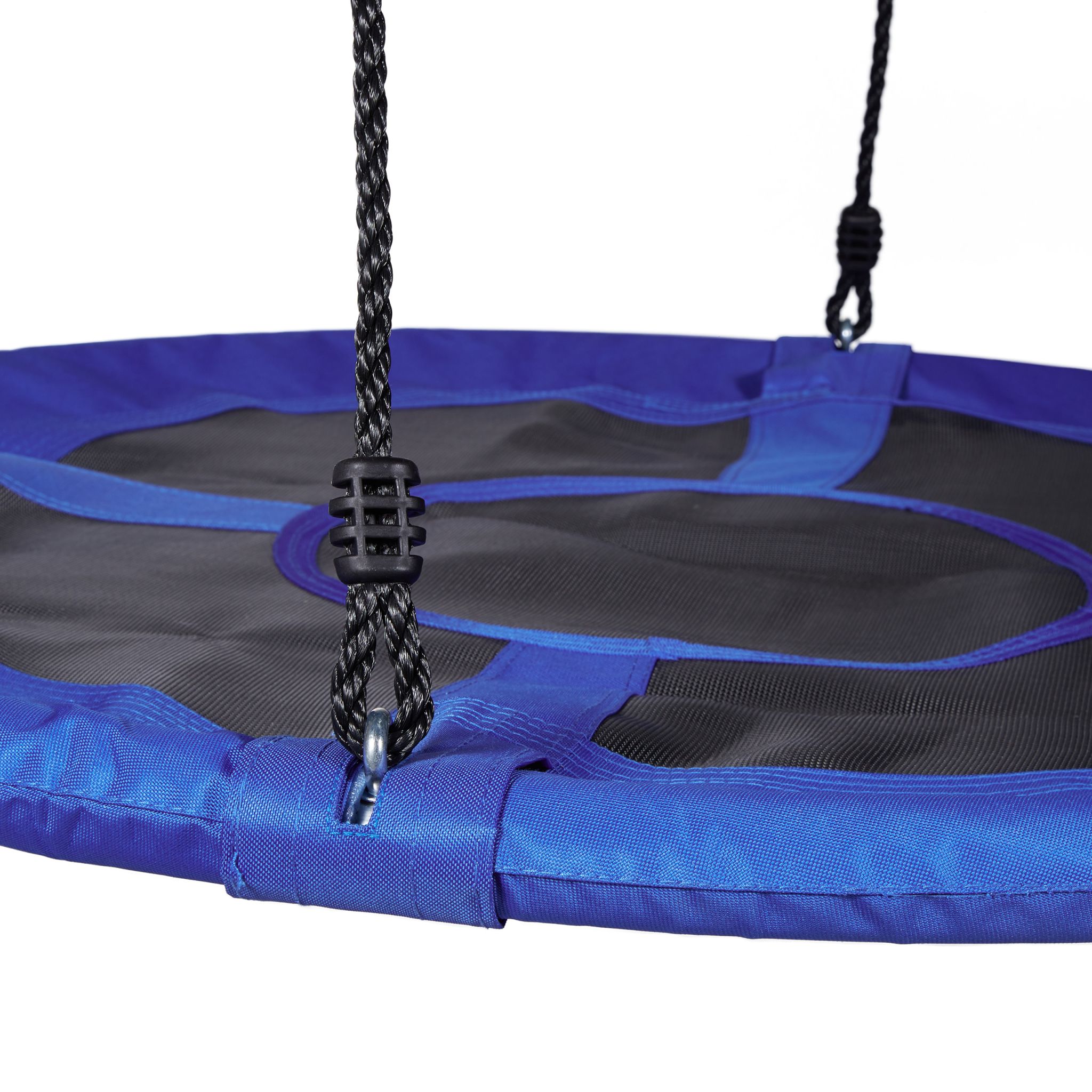 Nestschaukel rund mit geschlossenem Sitz Weiss-Dunkelblau-Schwarz von Relaxdays