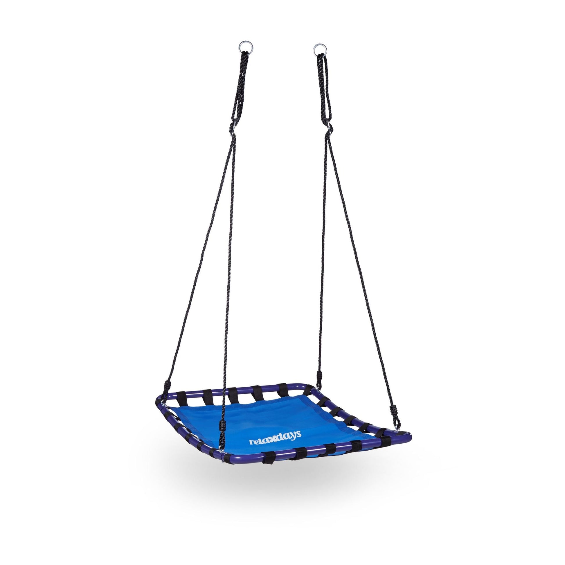 Nestschaukel Outdoor viereckig Weiss-Dunkelblau-Schwarz von Relaxdays
