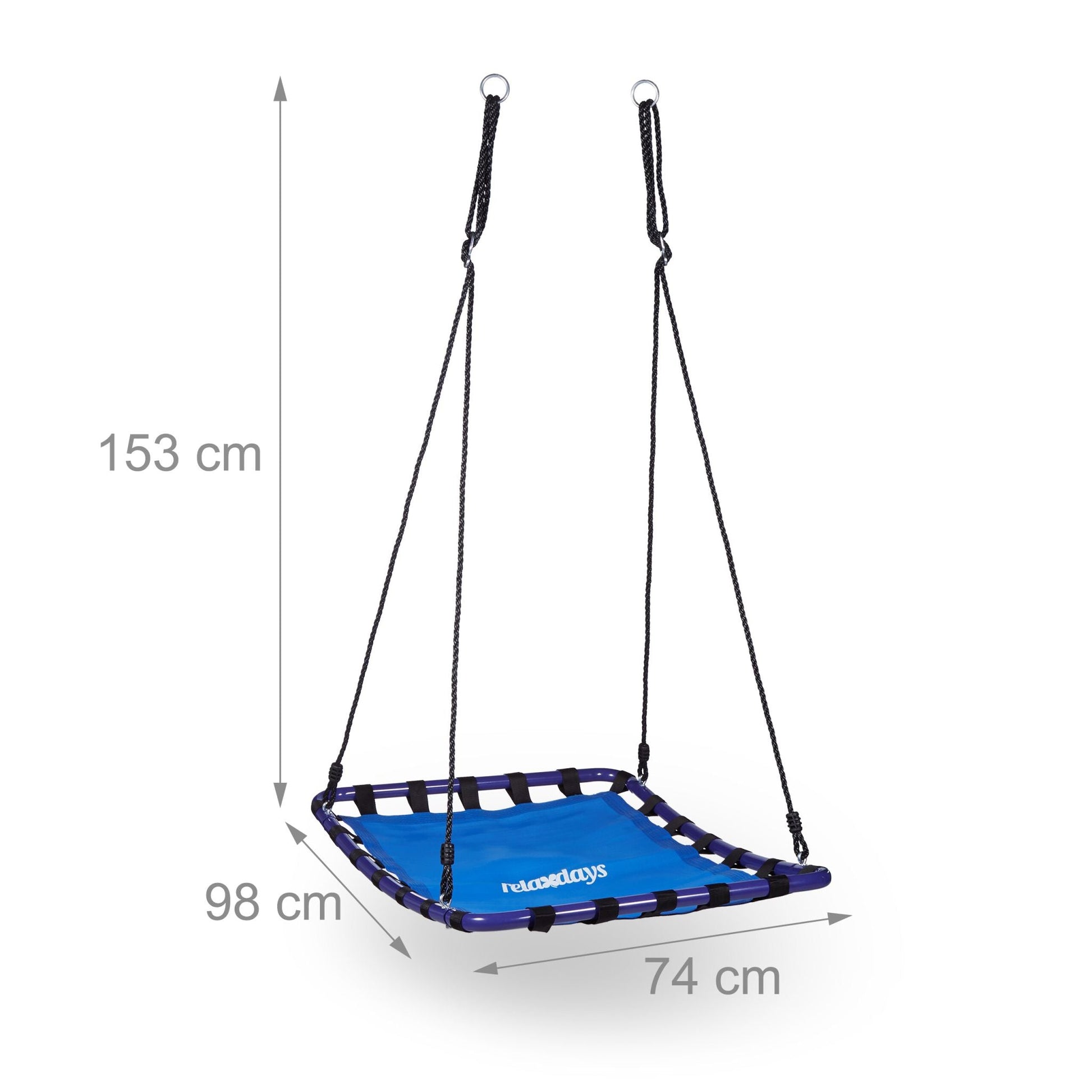 Nestschaukel Outdoor viereckig Weiss-Dunkelblau-Schwarz von Relaxdays