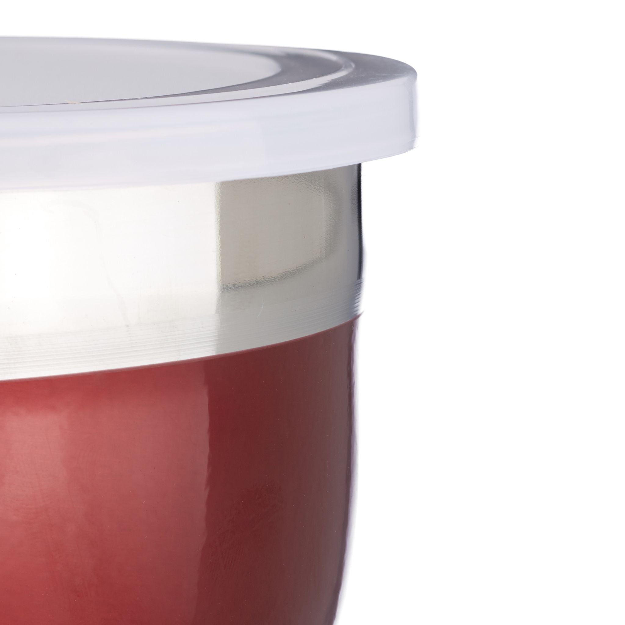 Schüssel Set mit Deckel 4-teilig Rot-Silber von Relaxdays