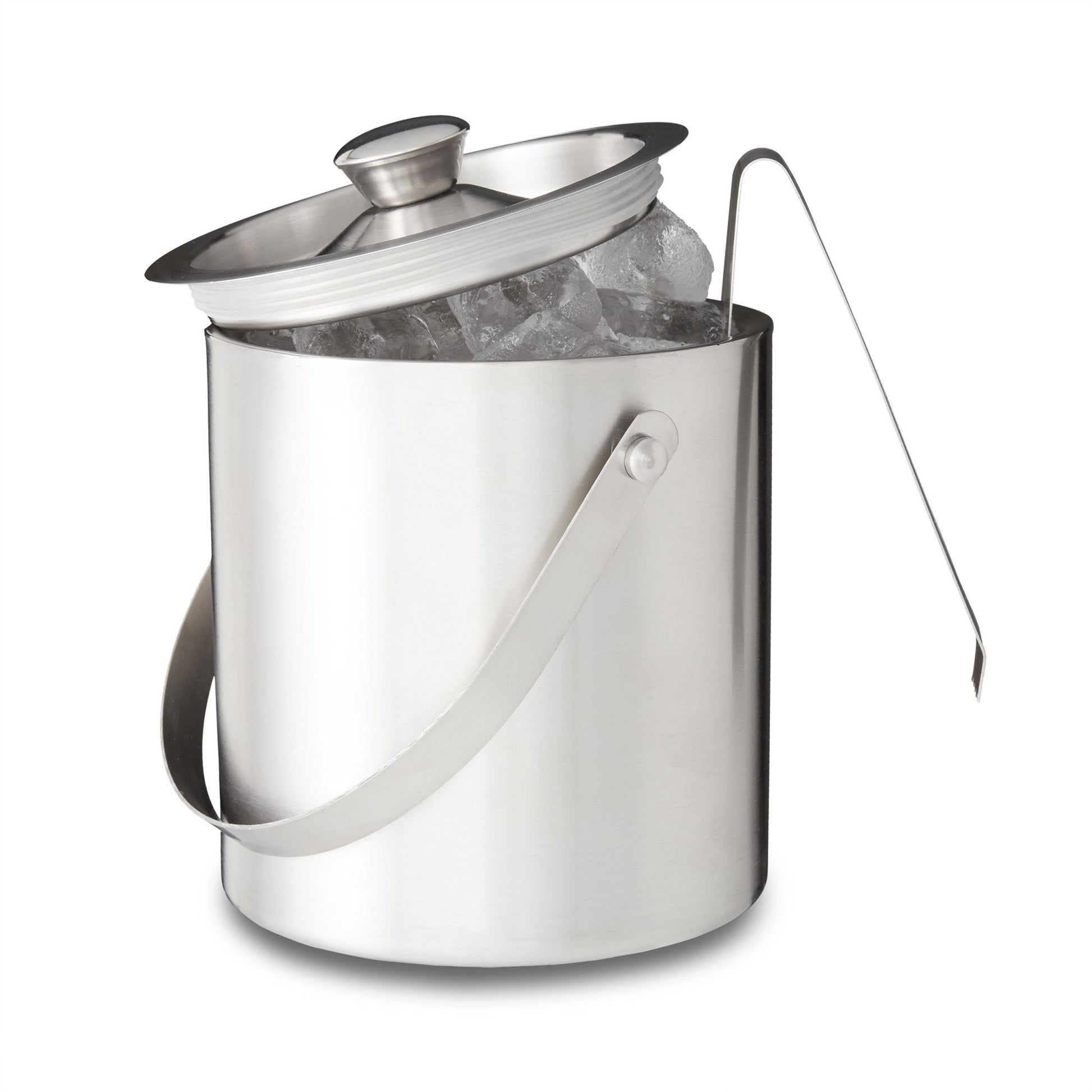 Eisbehälter mit Eiszange für 1,5L Silber von Relaxdays