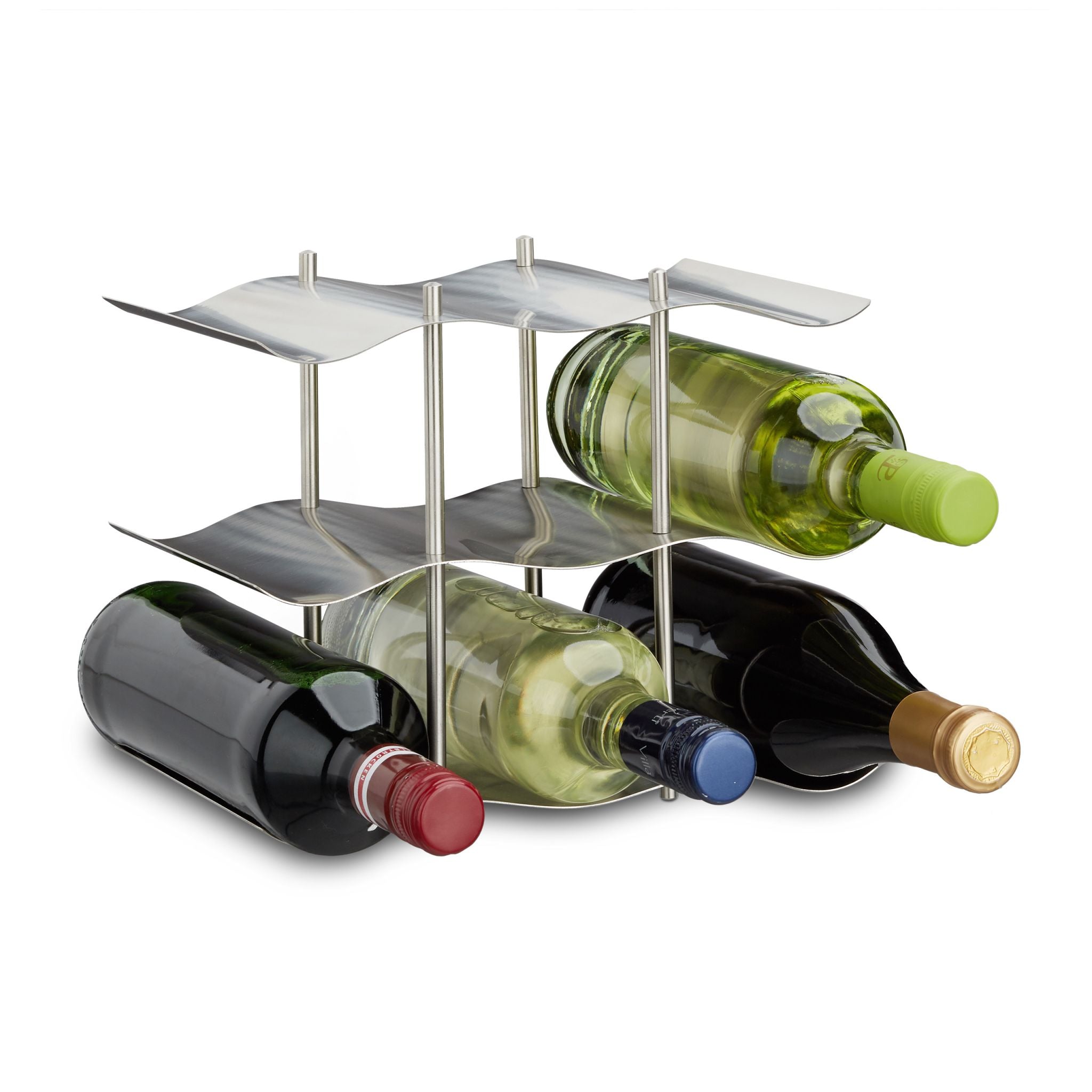 Weinregal Edelstahl Silber von Relaxdays