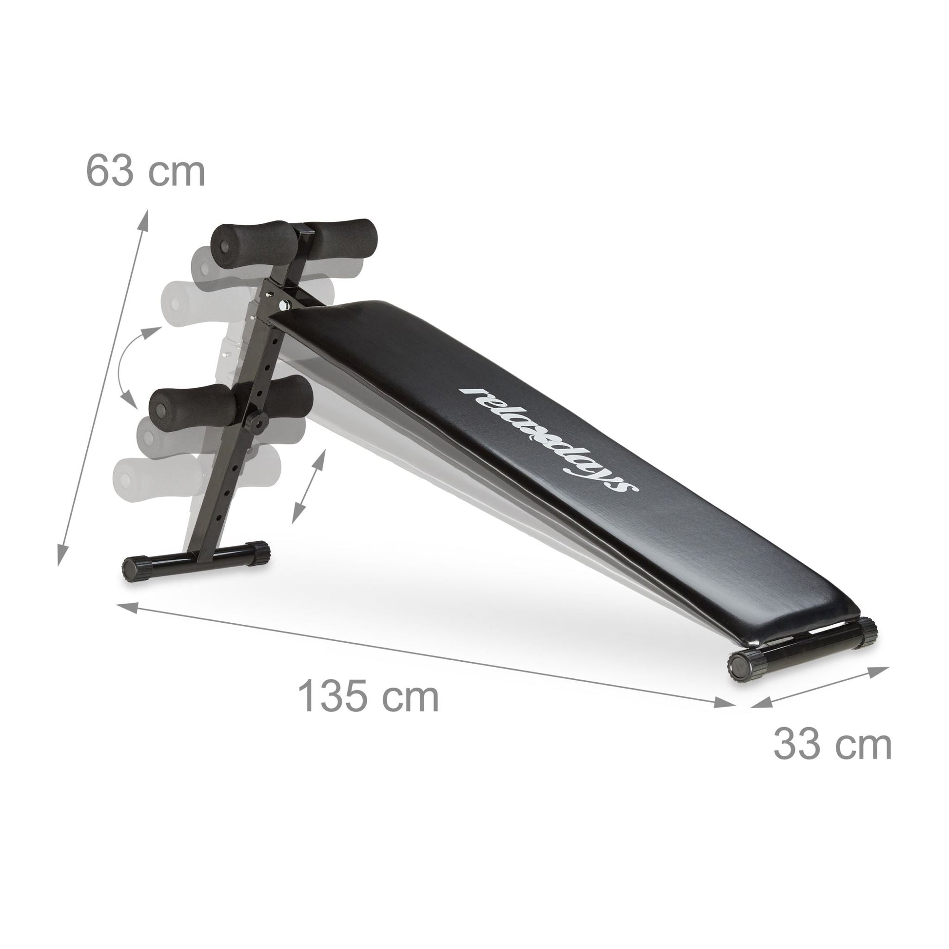 Sit Up Bank Weiss-Schwarz von Relaxdays