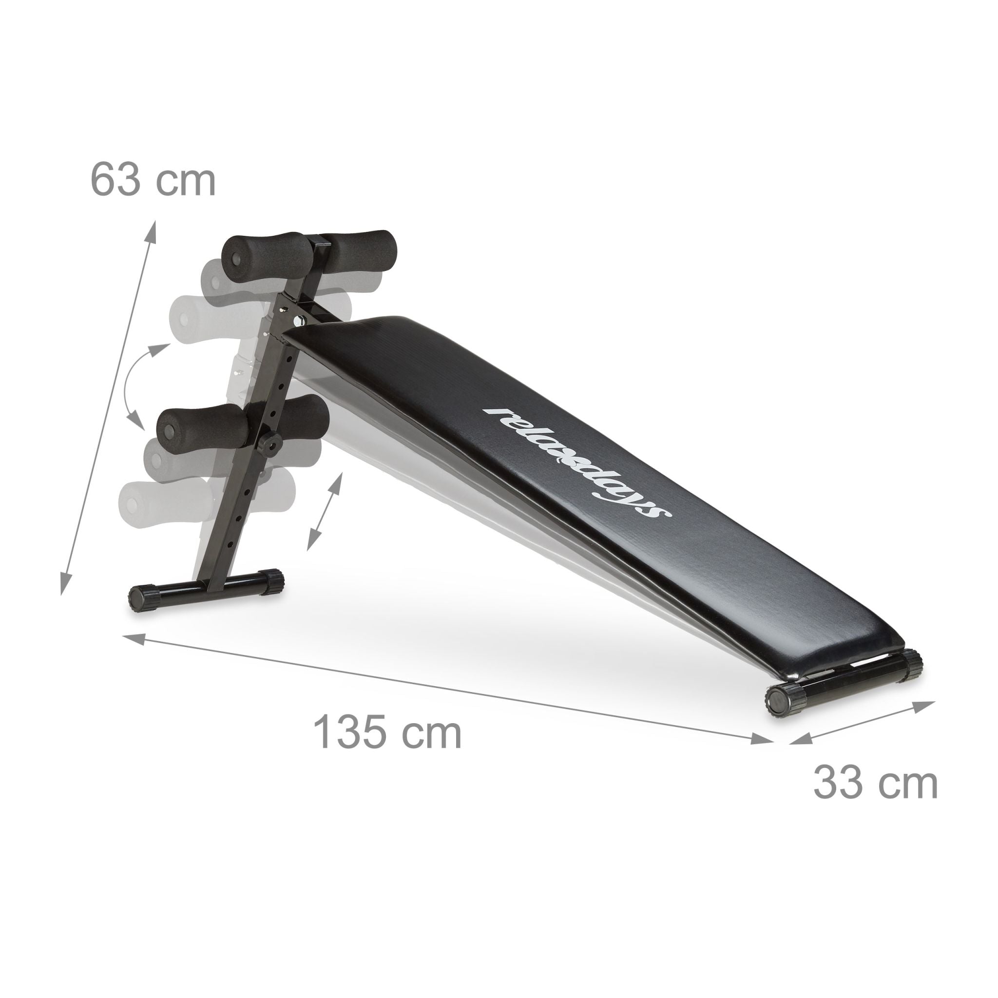 Sit Up Bank Weiss-Schwarz von Relaxdays
