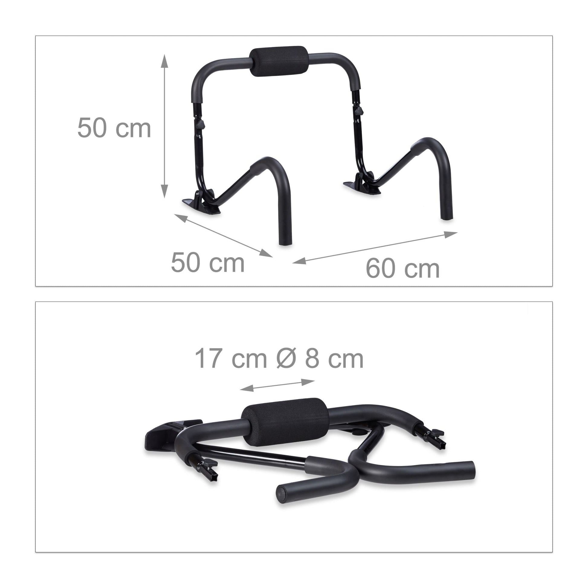 Bauchtrainer AB Roller mit Standfuss Schwarz von Relaxdays