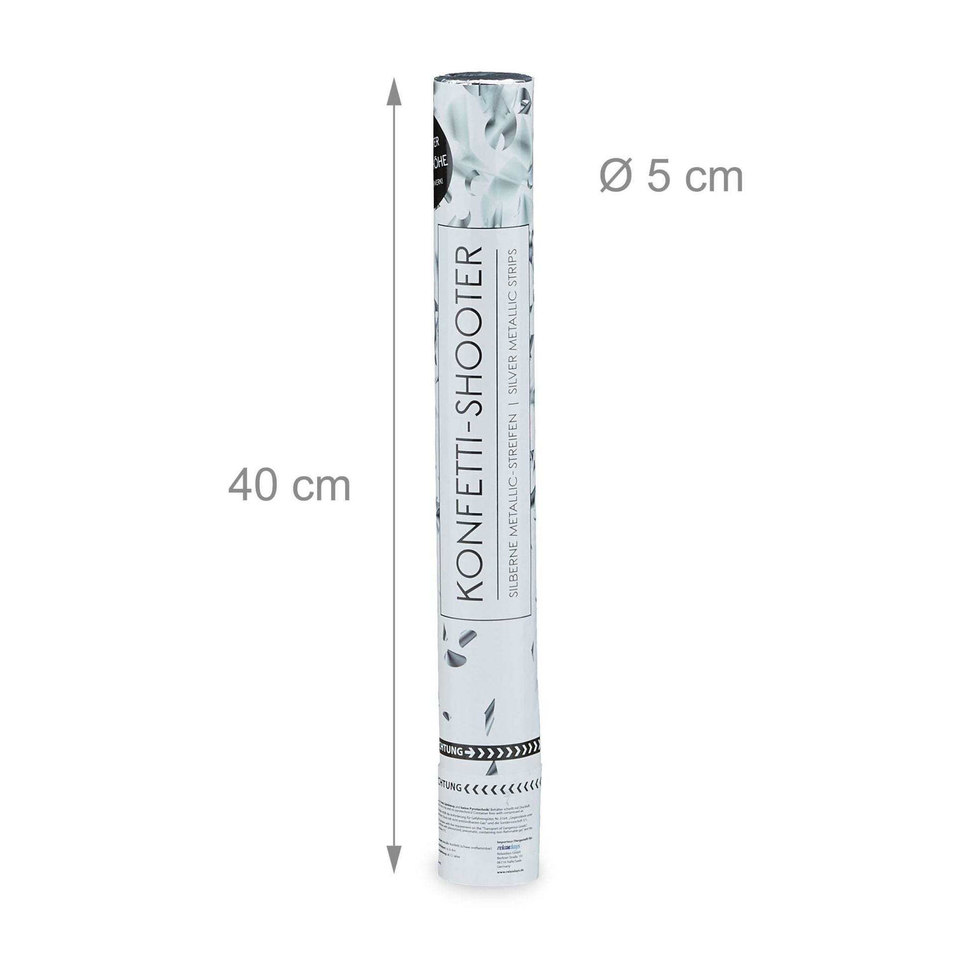 Party Popper 40cm Silber Silber von Relaxdays