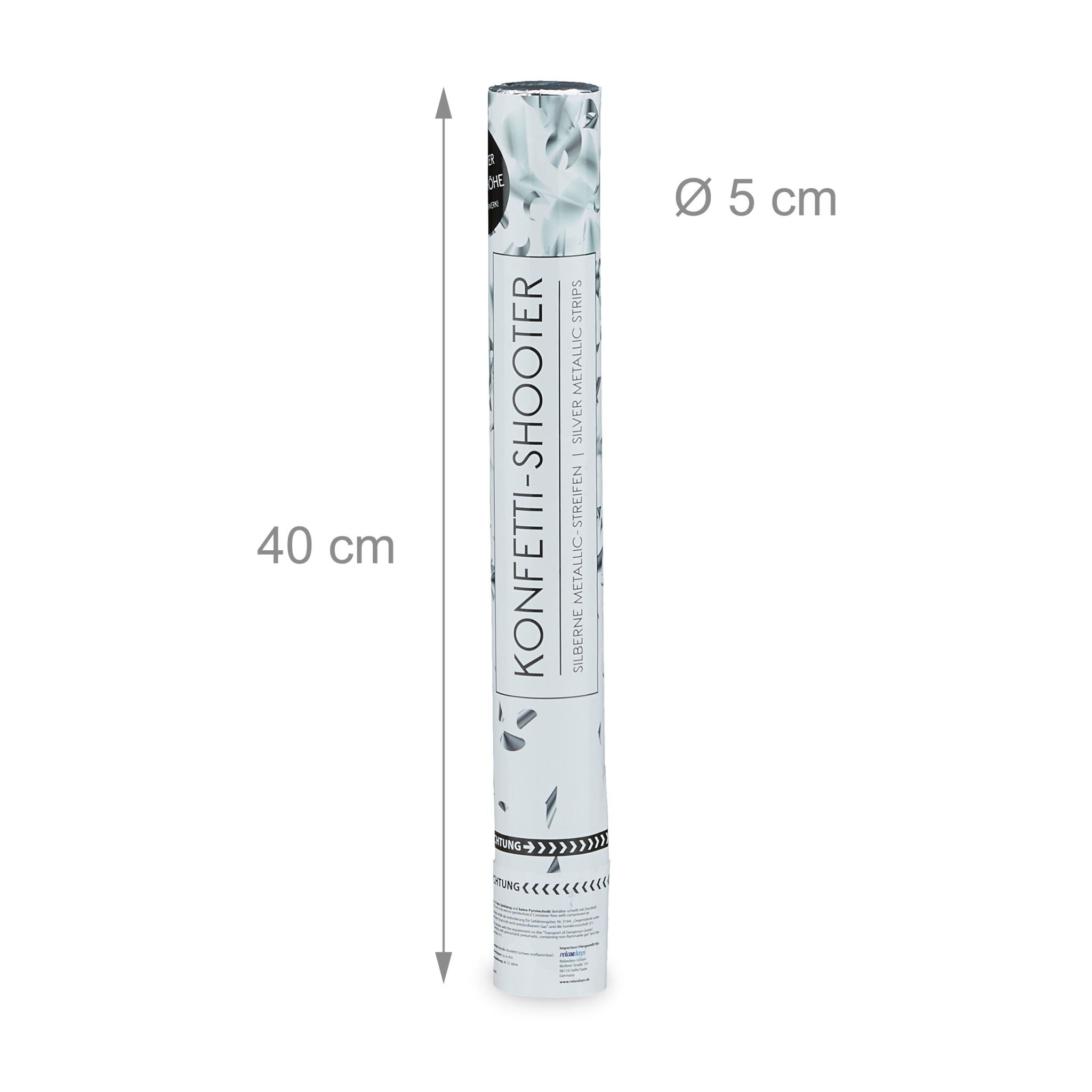 Party Popper 40cm Silber Silber von Relaxdays