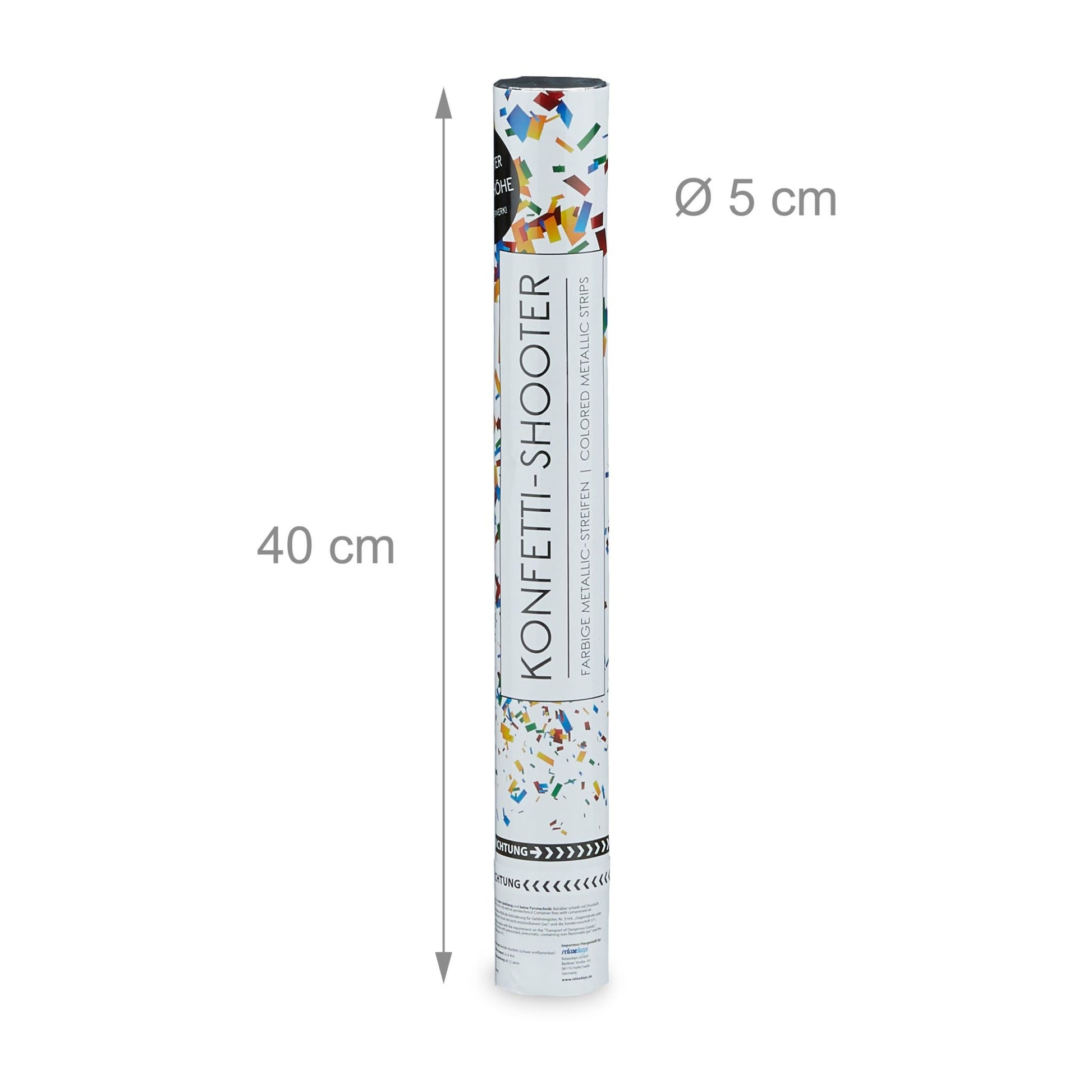 Party Popper 40cm Bunt Gelb-Grün-Rot von Relaxdays