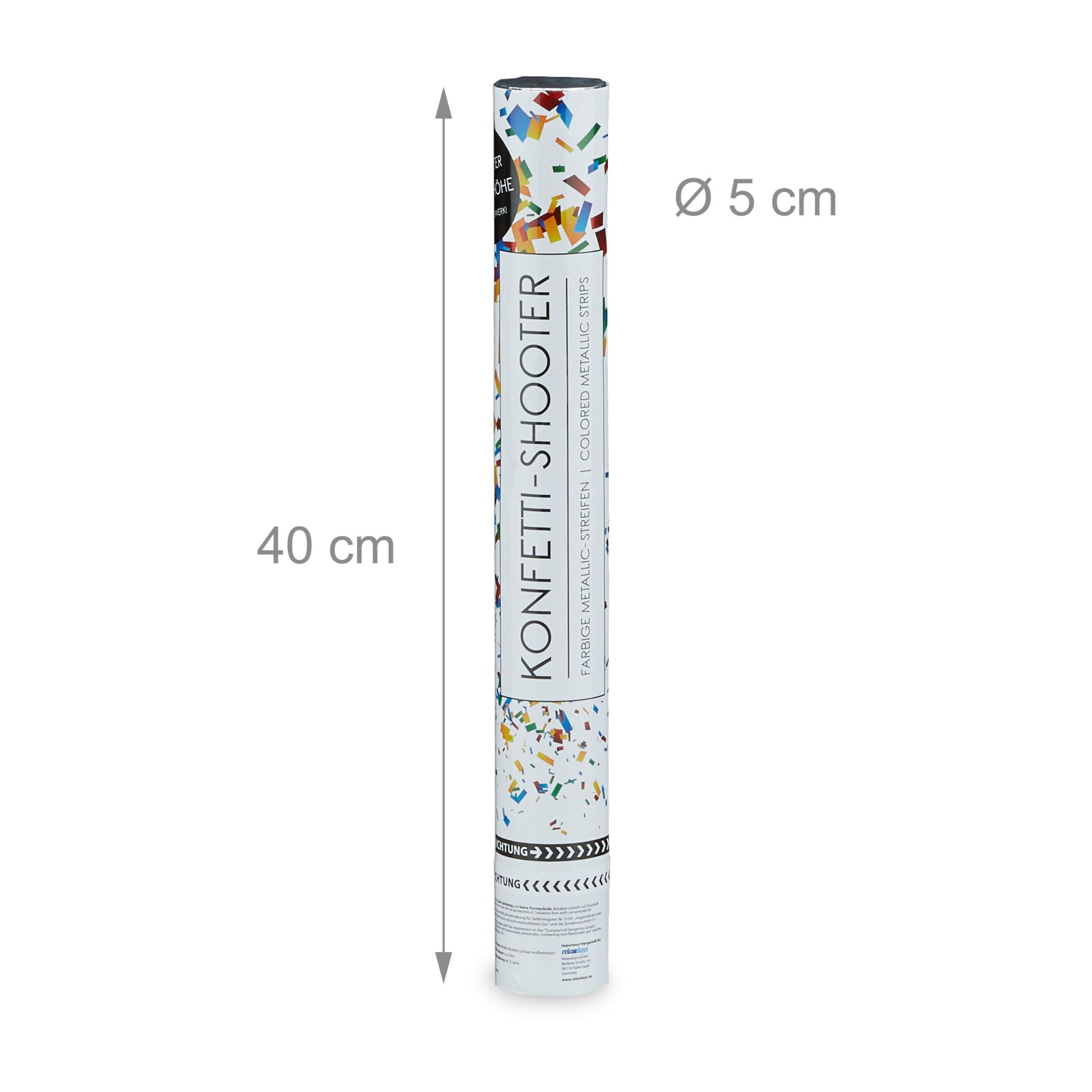 Party Popper 40cm Bunt Gelb-Grün-Rot von Relaxdays