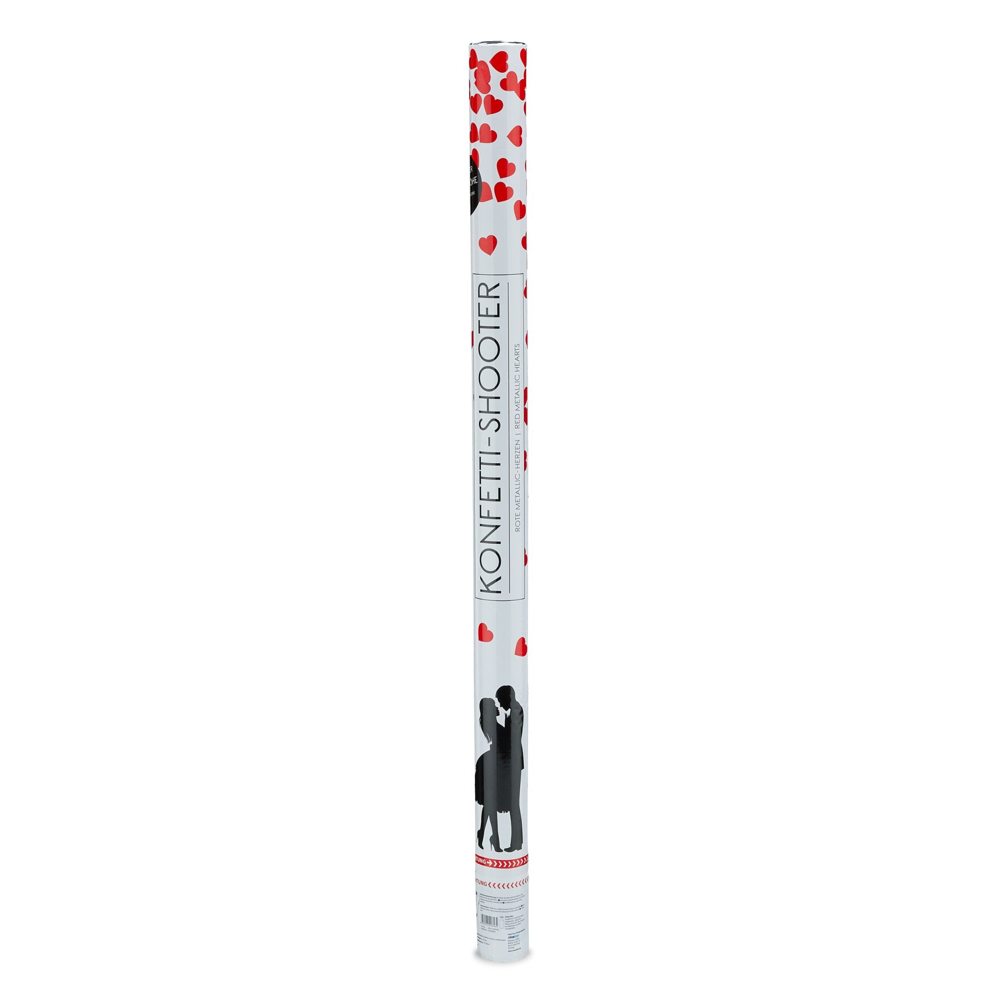 Party Popper 80cm Herzen Rot von Relaxdays