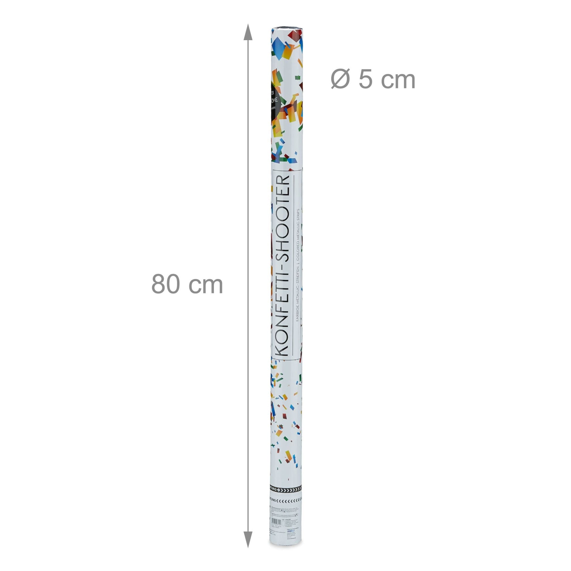 Party Popper 80cm Bunt Blau-Gelb-Rot von Relaxdays