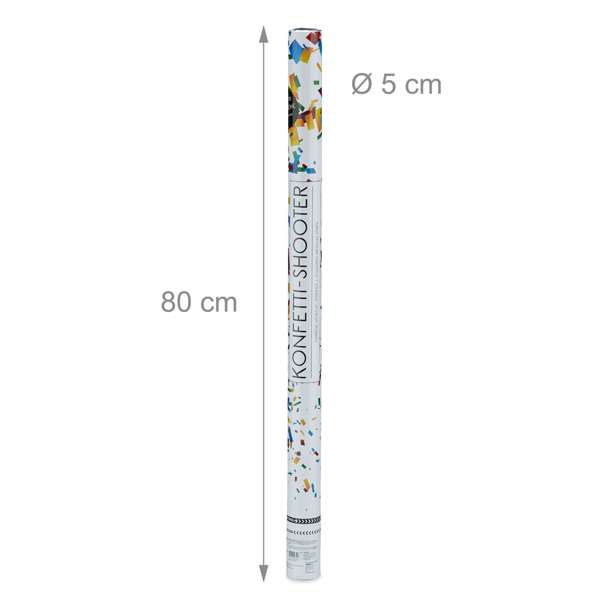 Party Popper 80cm Bunt Blau-Gelb-Rot von Relaxdays