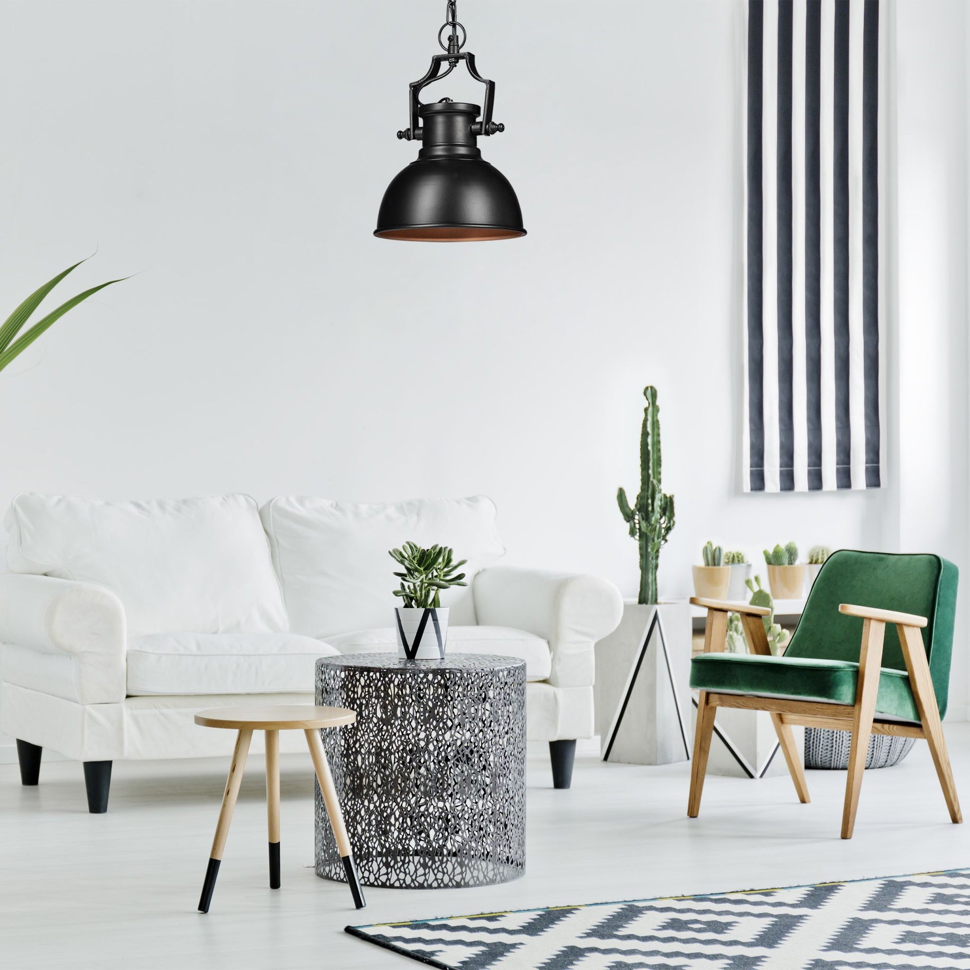 Hängelampe Industrial Look klein Gold-Schwarz von Relaxdays