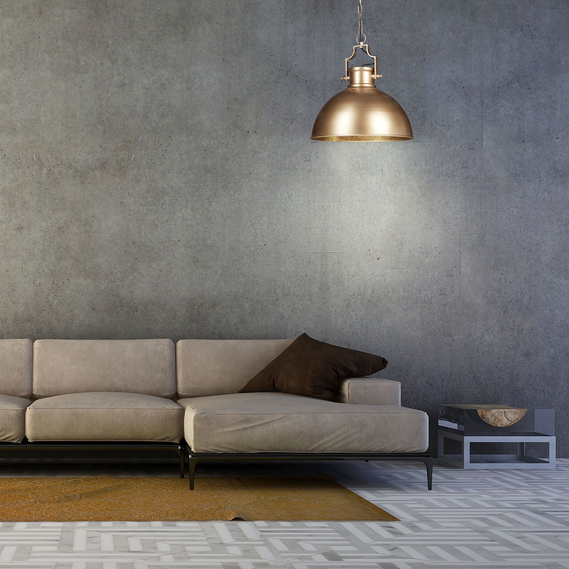 Hängelampe Industrial Look gross Gold von Relaxdays