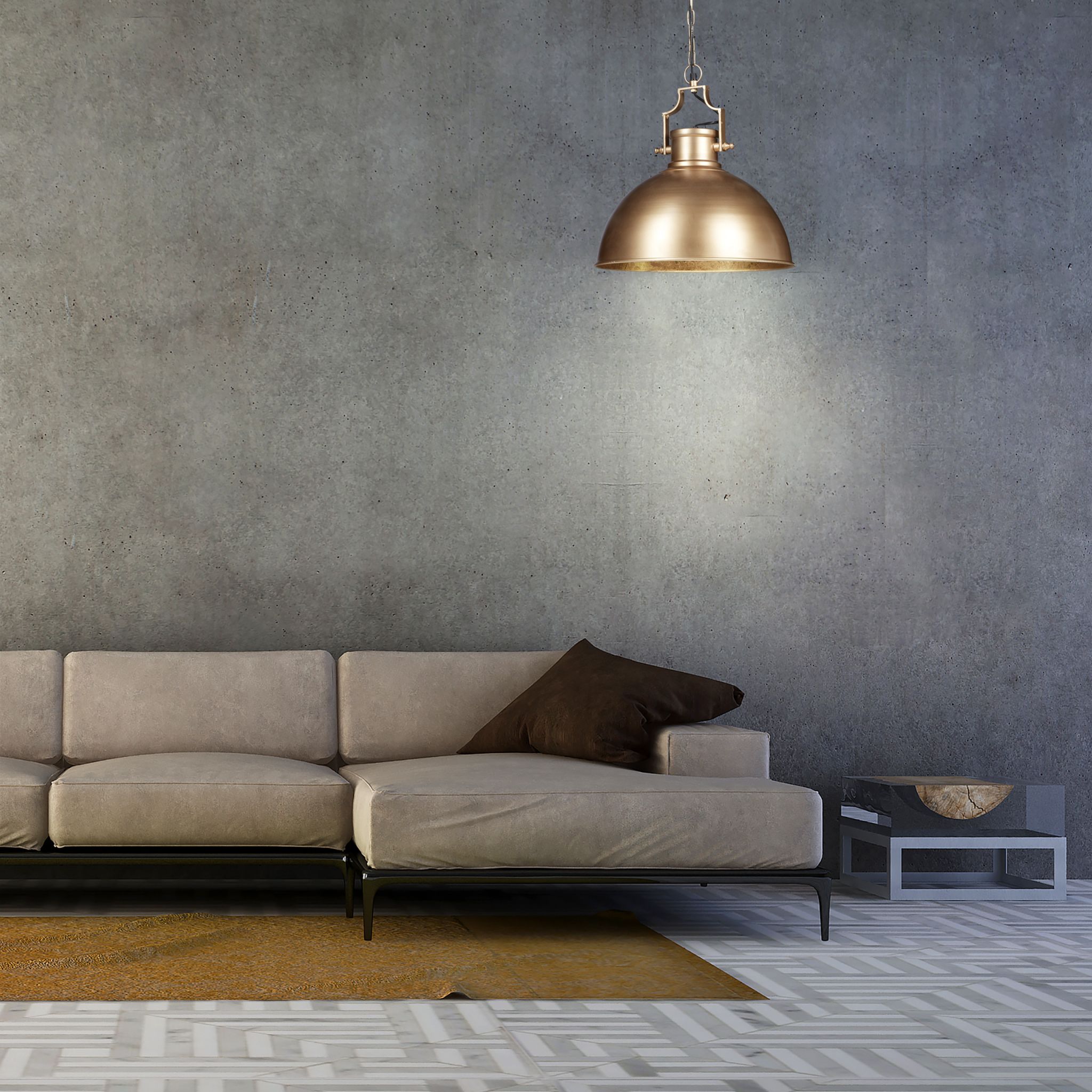 Hängelampe Industrial Look gross Gold von Relaxdays