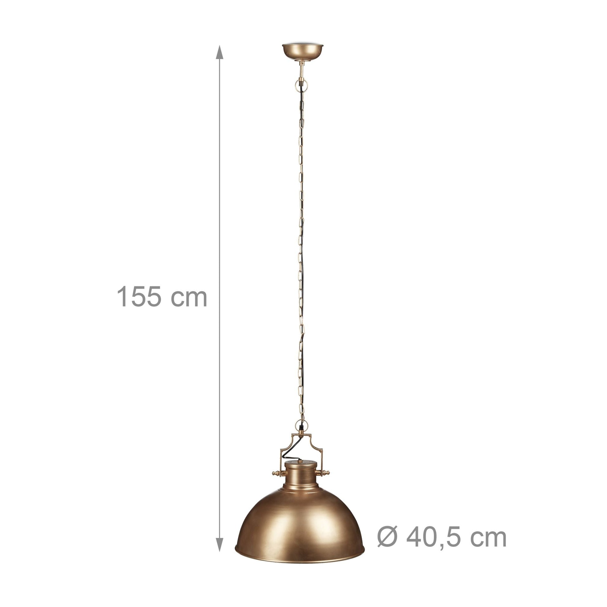 Hängelampe Industrial Look gross Gold von Relaxdays