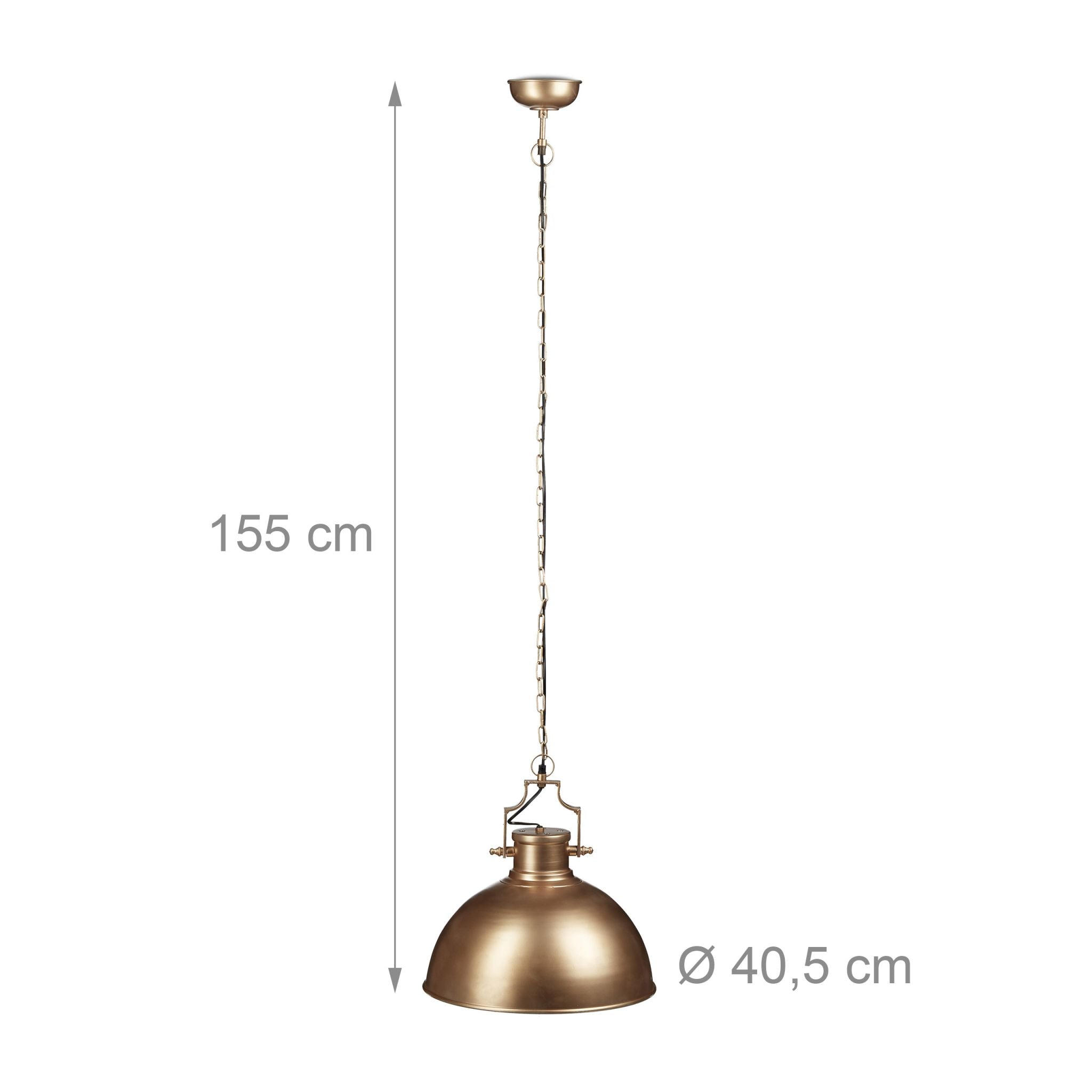 Hängelampe Industrial Look gross Gold von Relaxdays