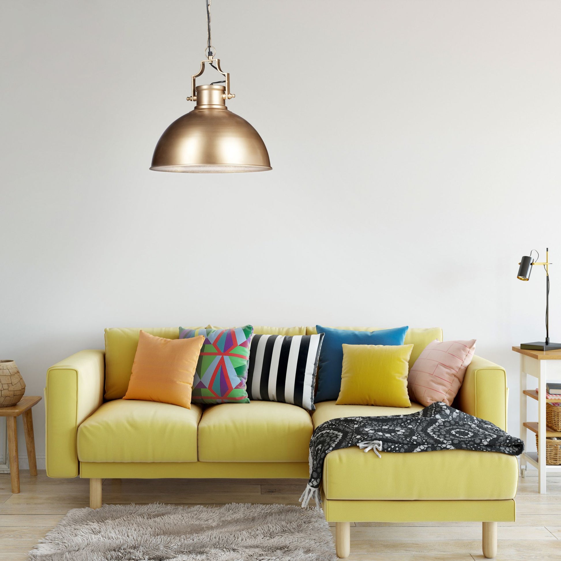Hängelampe Industrial Look gross Gold von Relaxdays