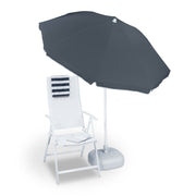 Sonnenschirm 180cm Weiss-Grau von Relaxdays