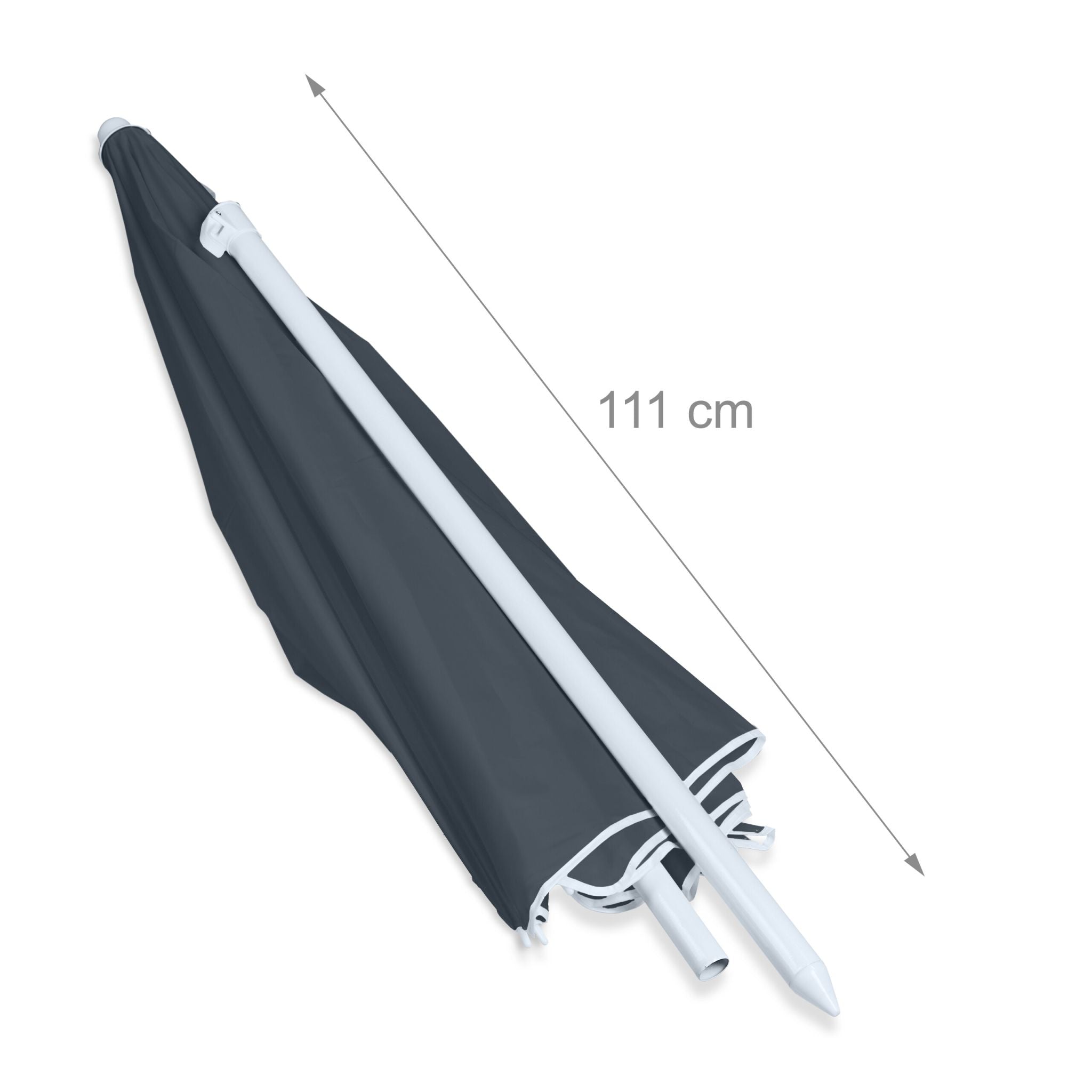 Sonnenschirm 180cm Weiss-Grau von Relaxdays