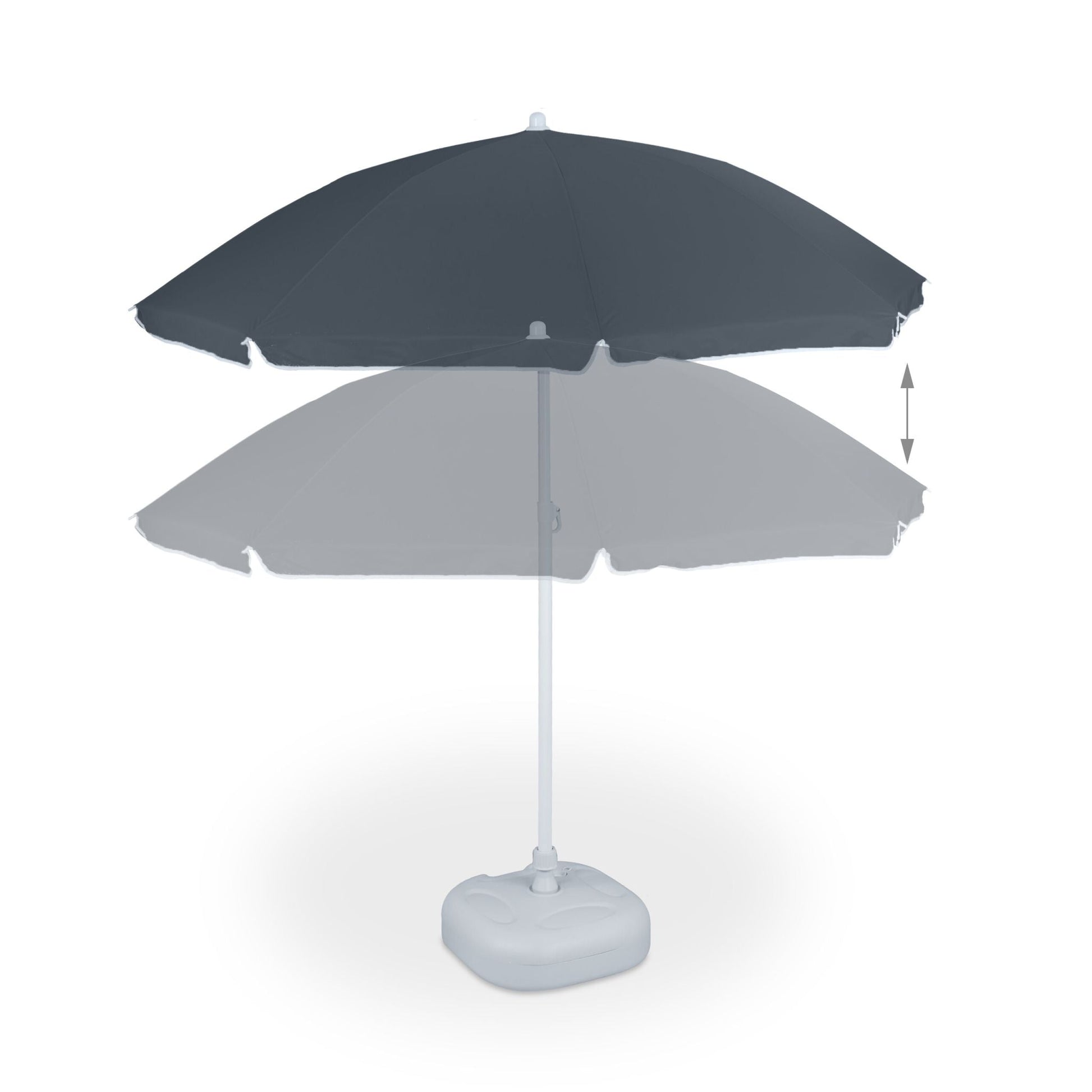 Sonnenschirm 180cm Weiss-Grau von Relaxdays