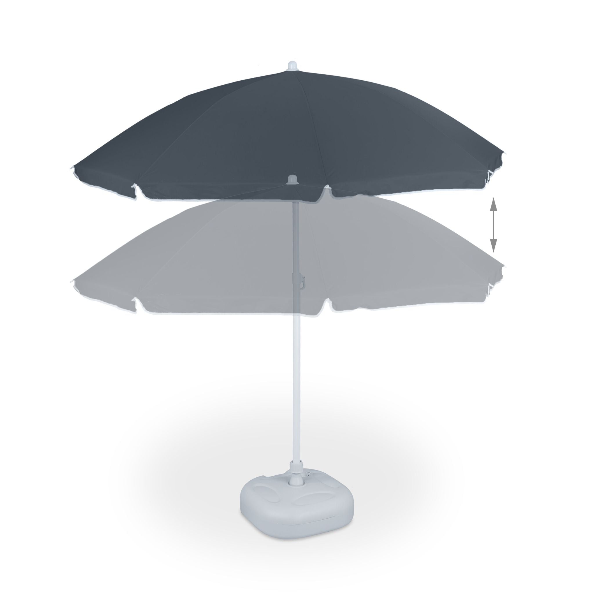 Sonnenschirm 180cm Weiss-Grau von Relaxdays