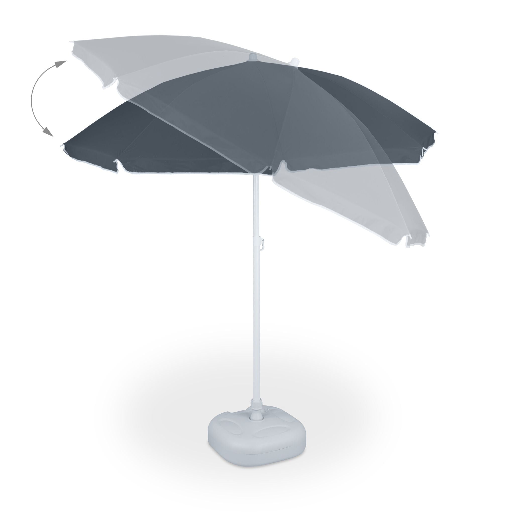 Sonnenschirm 180cm Weiss-Grau von Relaxdays