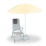 Sonnenschirm 180cm Weiss-Gelb von Relaxdays