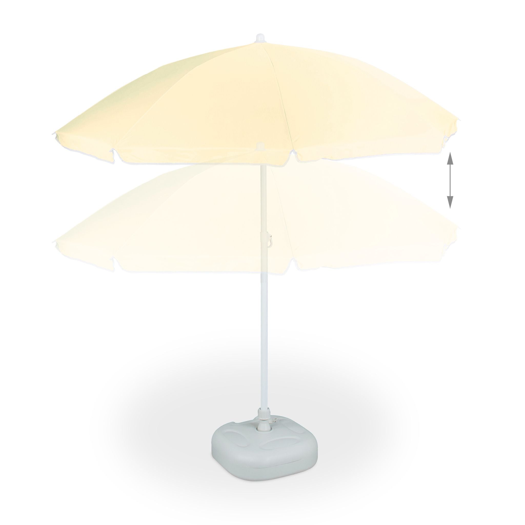 Sonnenschirm 180cm Weiss-Gelb von Relaxdays