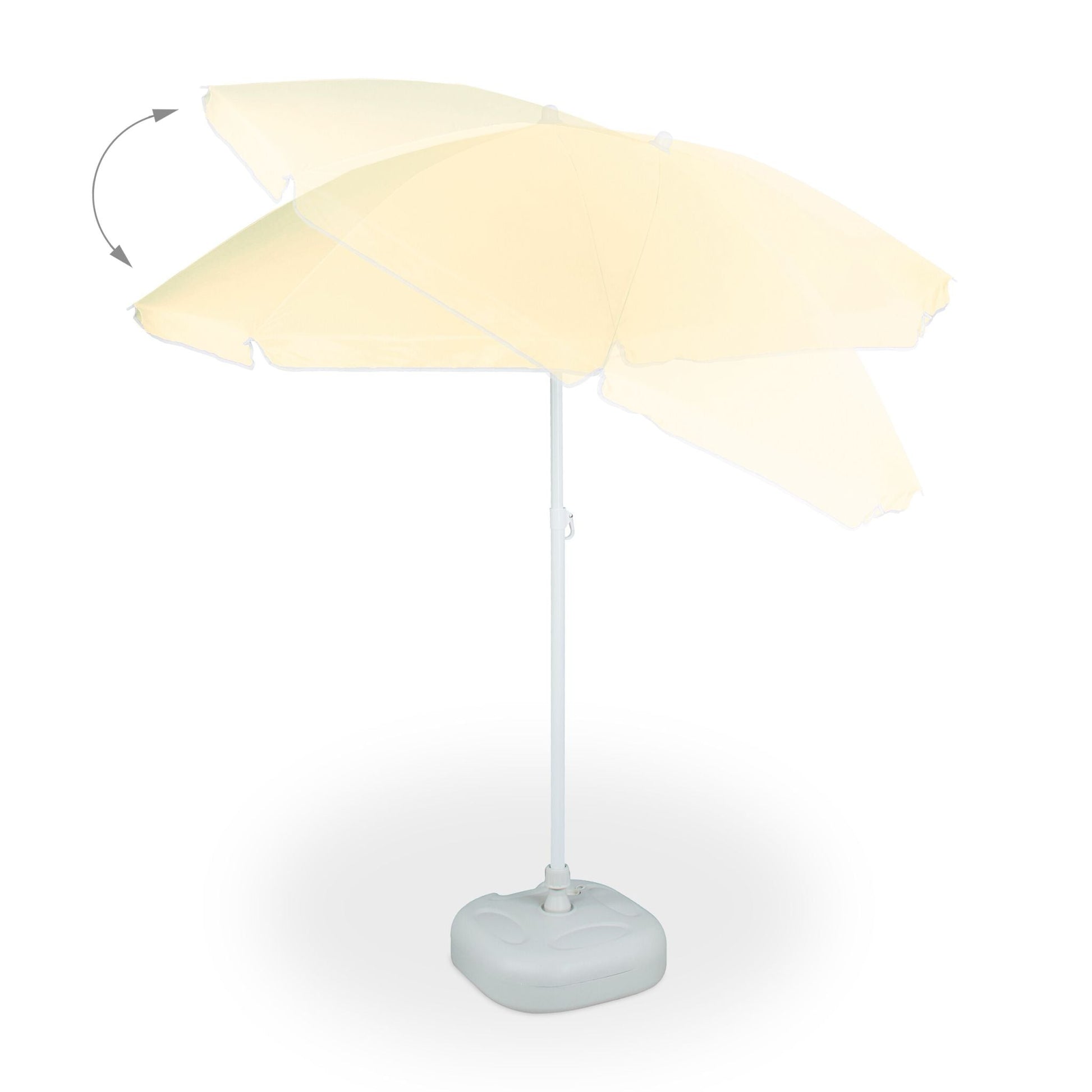 Sonnenschirm 180cm Weiss-Gelb von Relaxdays