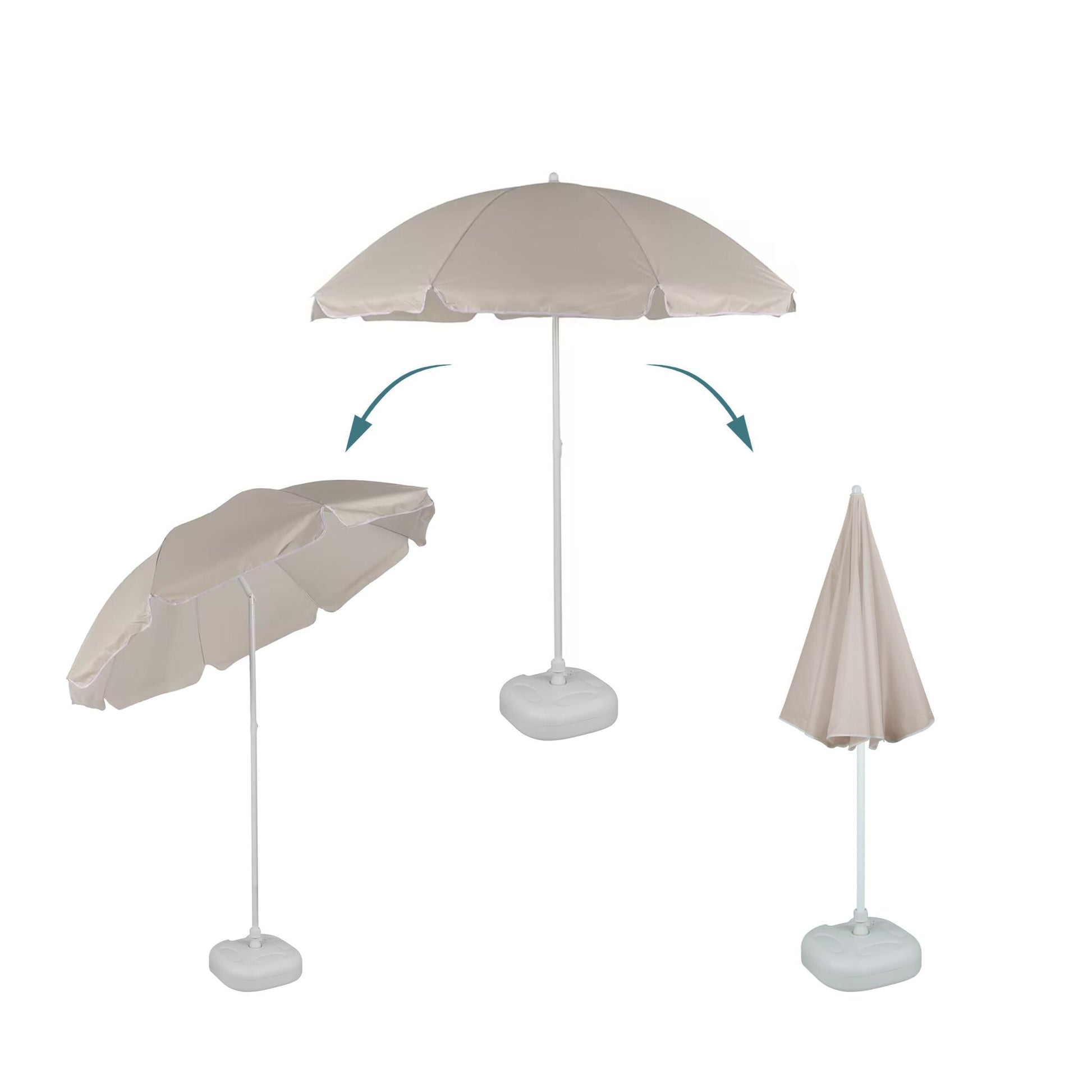 Sonnenschirm 180cm Beige-Weiss von Relaxdays