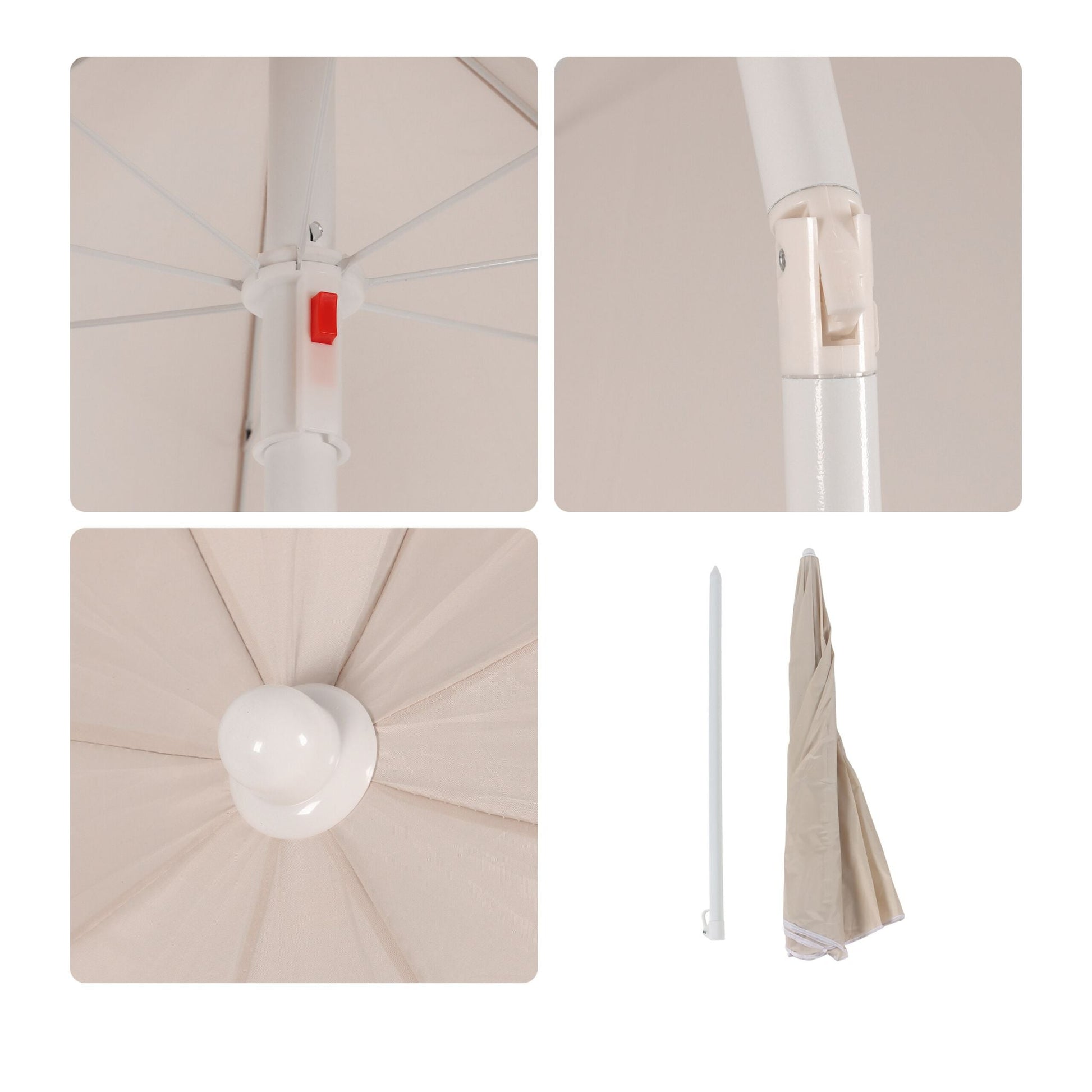 Sonnenschirm 180cm Beige-Weiss von Relaxdays