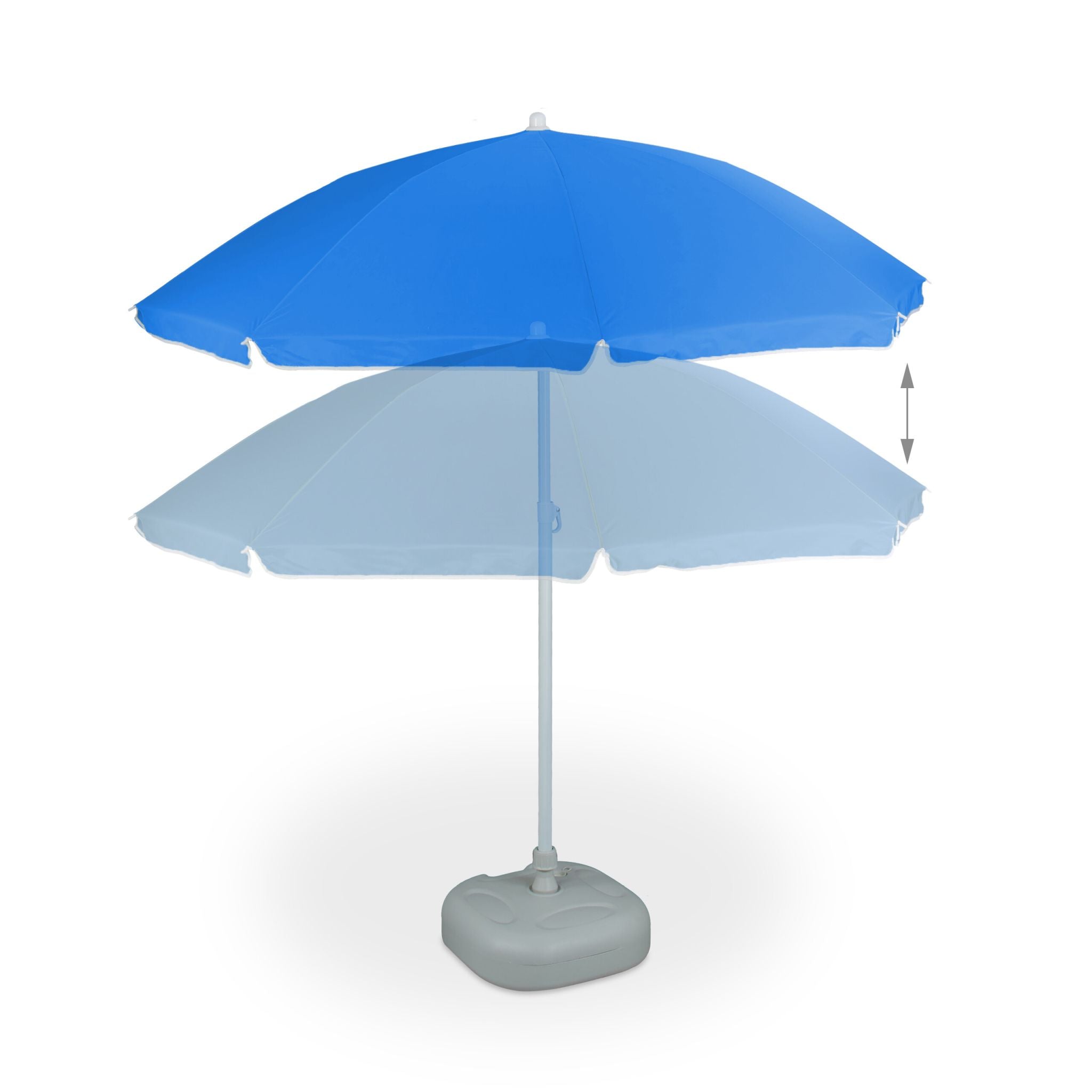 Sonnenschirm 180cm Weiss-Blau von Relaxdays