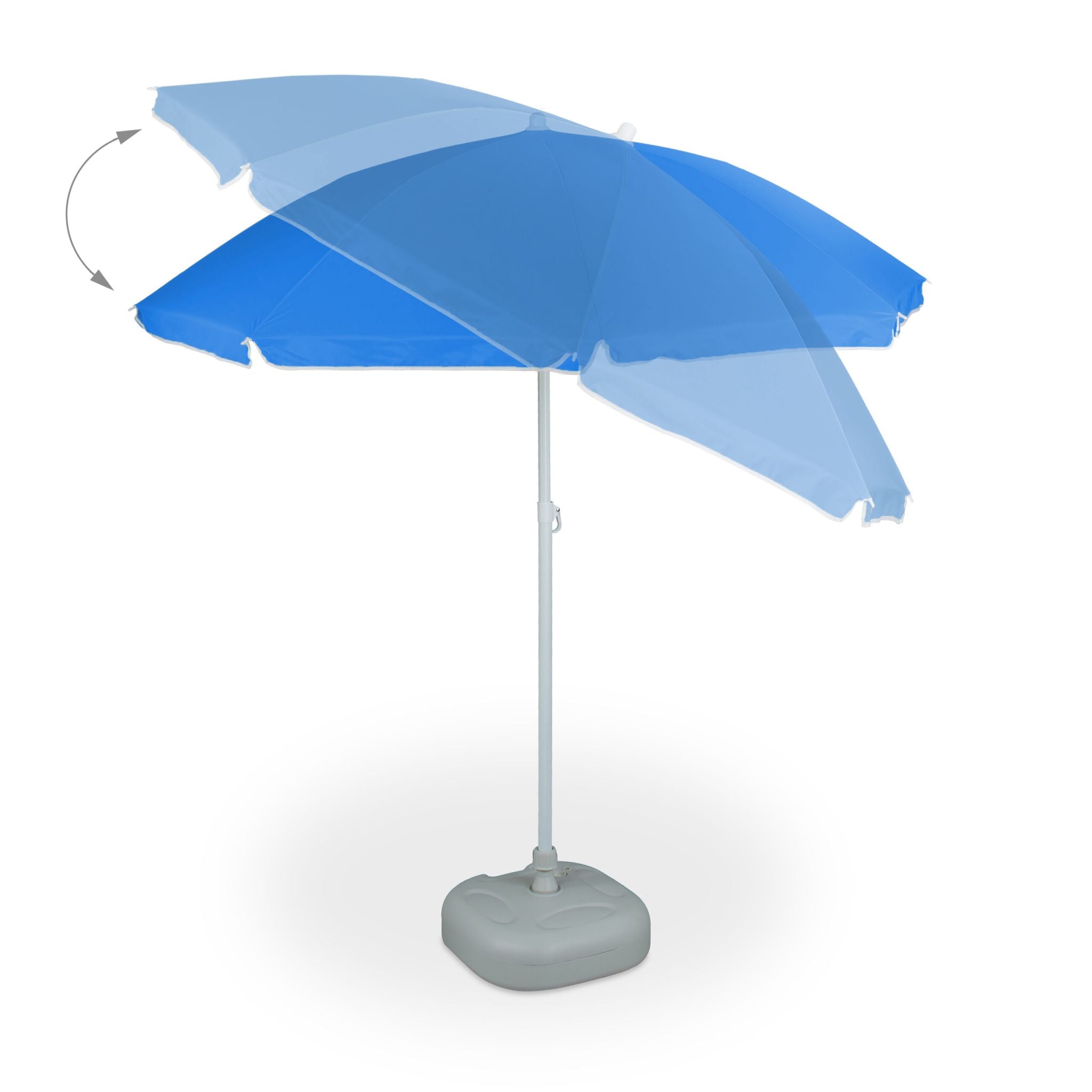 Sonnenschirm 180cm Weiss-Blau von Relaxdays