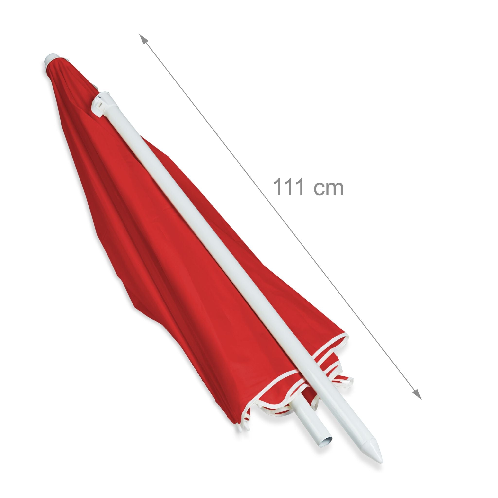 Sonnenschirm 180cm Weiss-Rot von Relaxdays