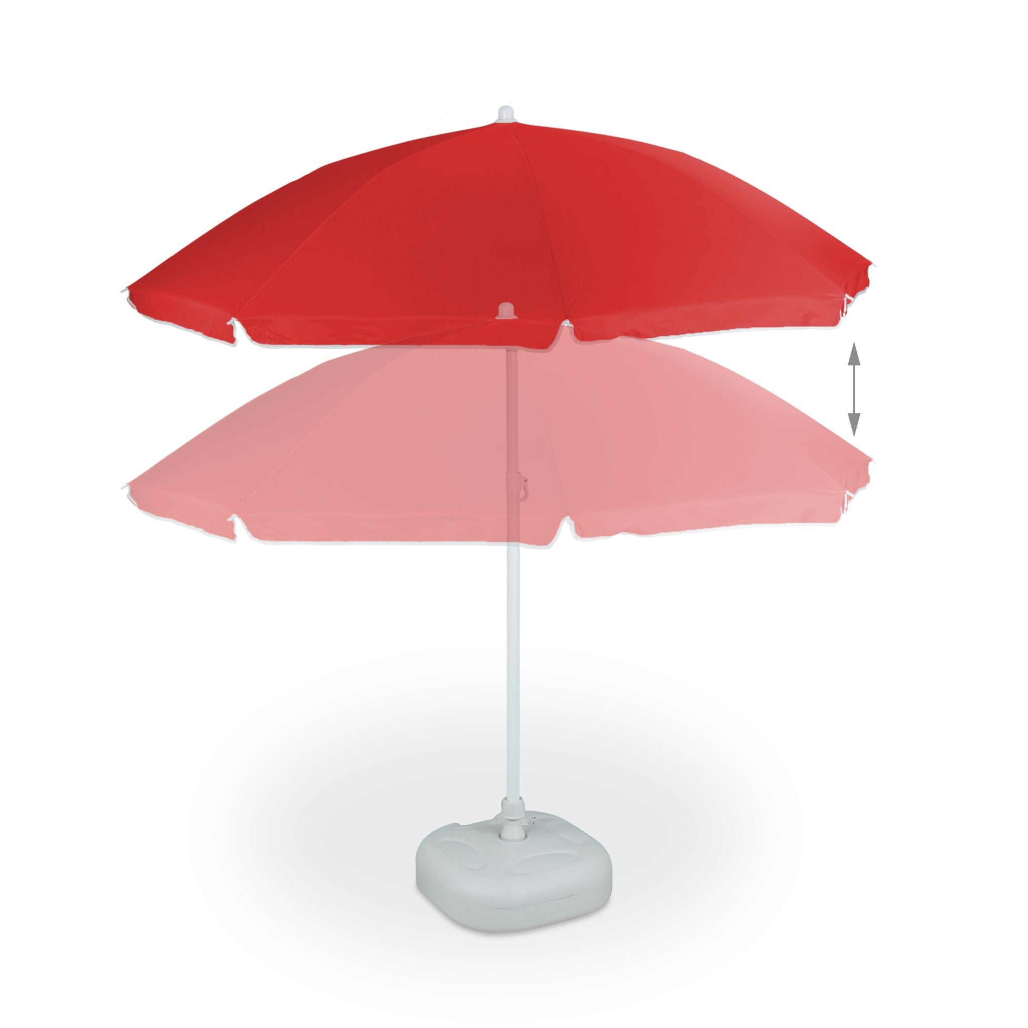 Sonnenschirm 180cm Weiss-Rot von Relaxdays