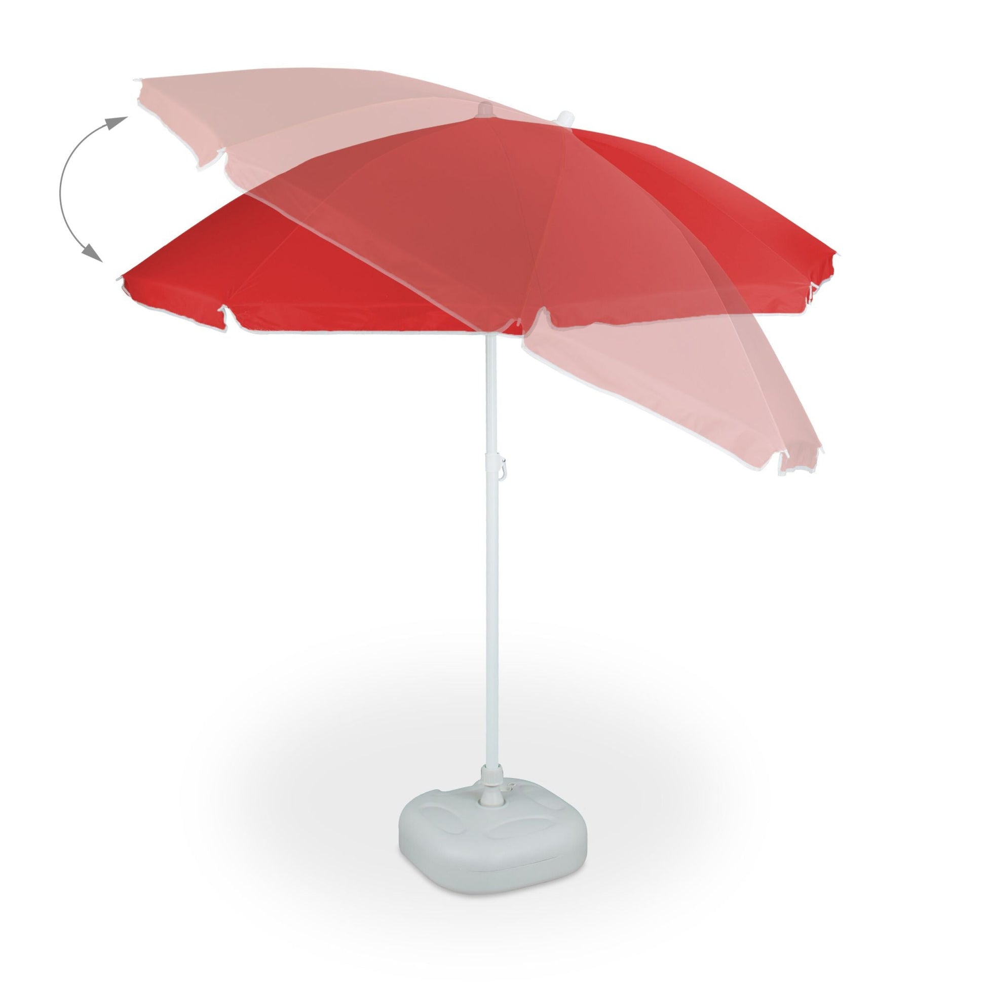 Sonnenschirm 180cm Weiss-Rot von Relaxdays