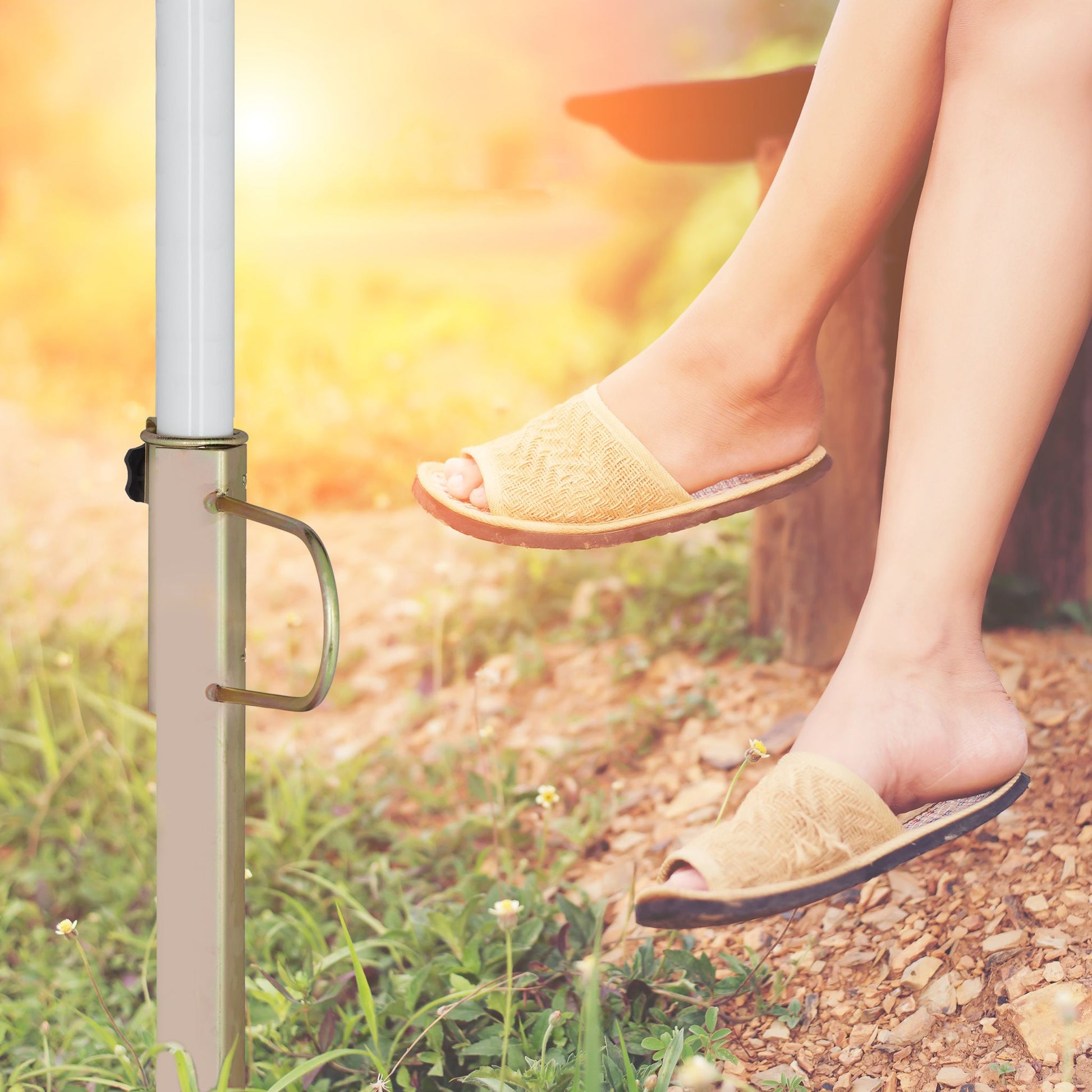 Rasendorn für Sonnenschirm Braun von Relaxdays