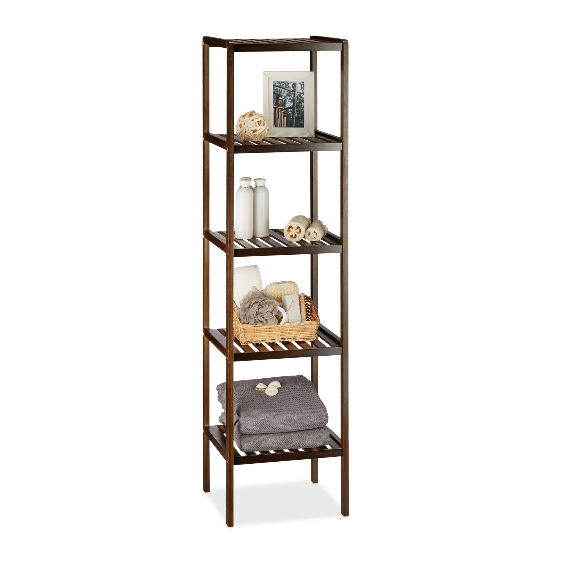 Bambus Badregal dunkelbraun Dunkelbraun von Relaxdays