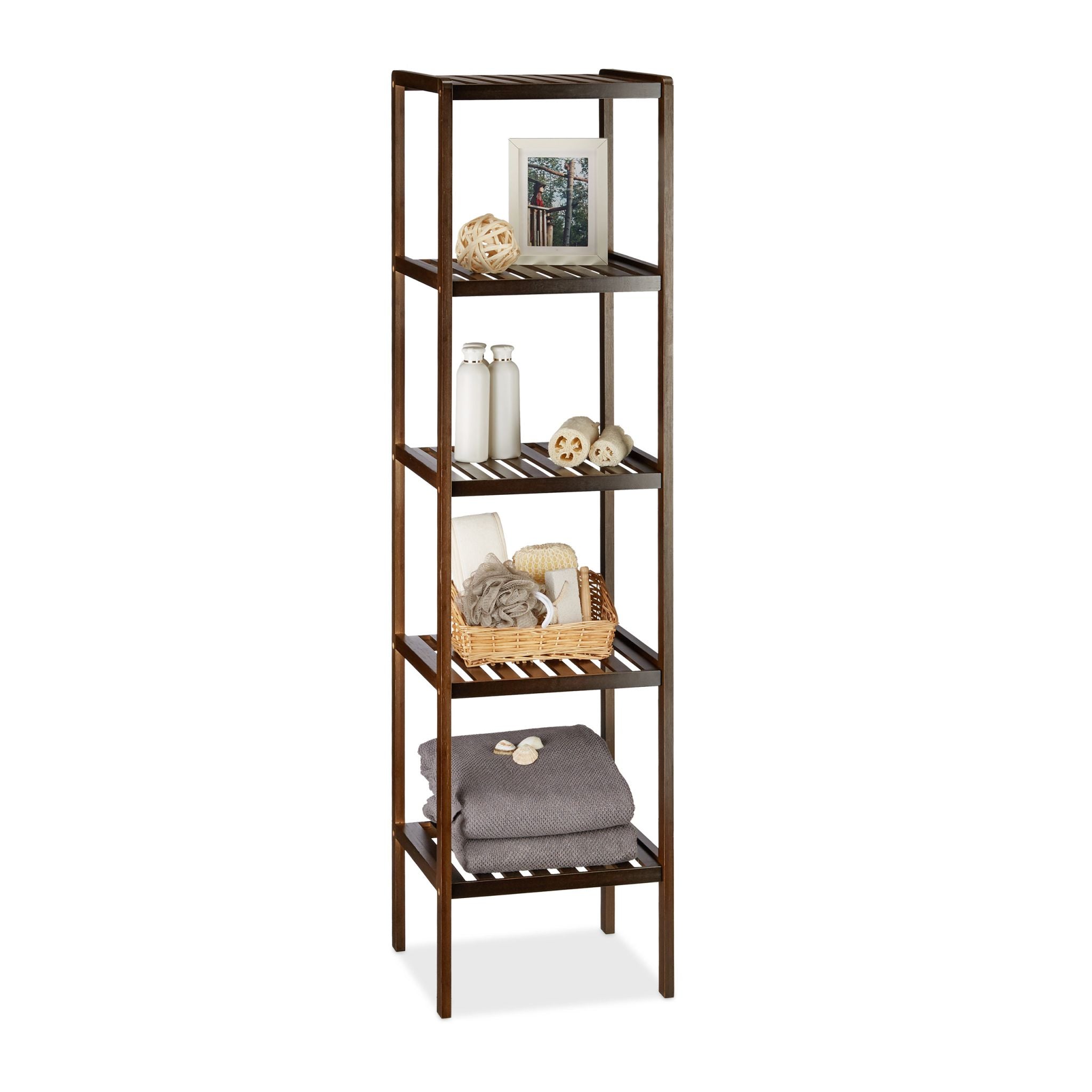 Bambus Badregal dunkelbraun Dunkelbraun von Relaxdays