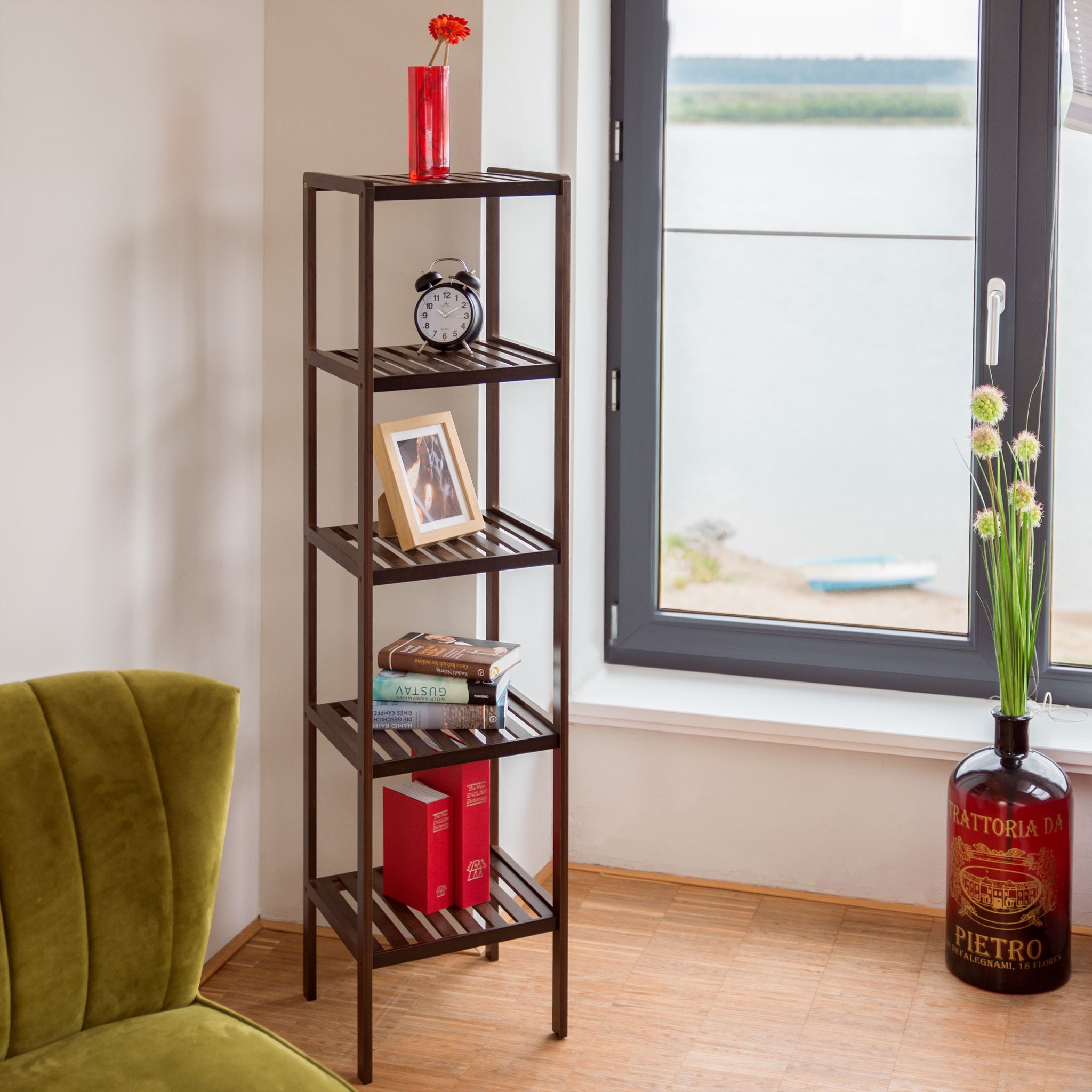 Bambus Badregal dunkelbraun Dunkelbraun von Relaxdays