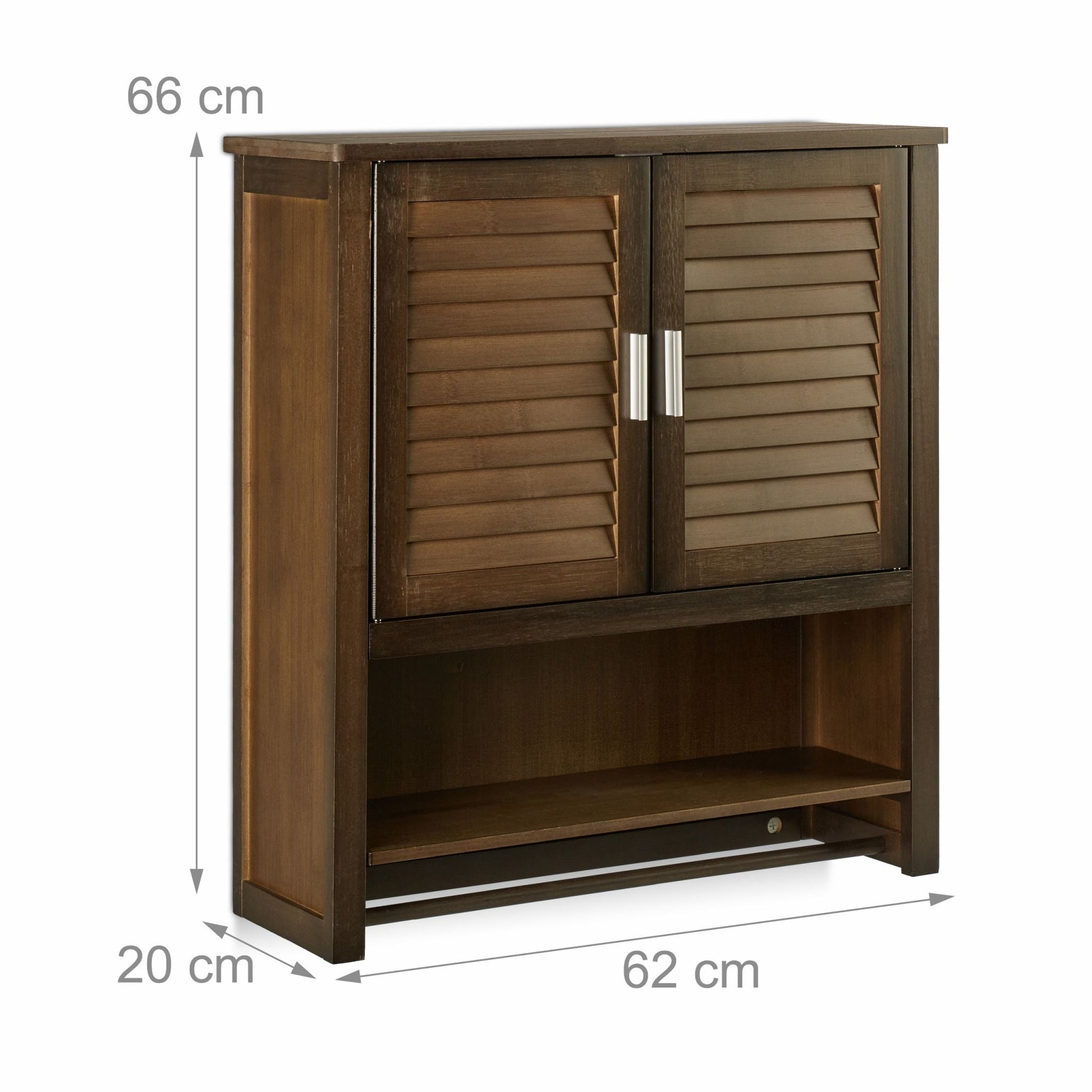 Hängeschrank dunkelbraun LAMELL Dunkelbraun-Silber von Relaxdays