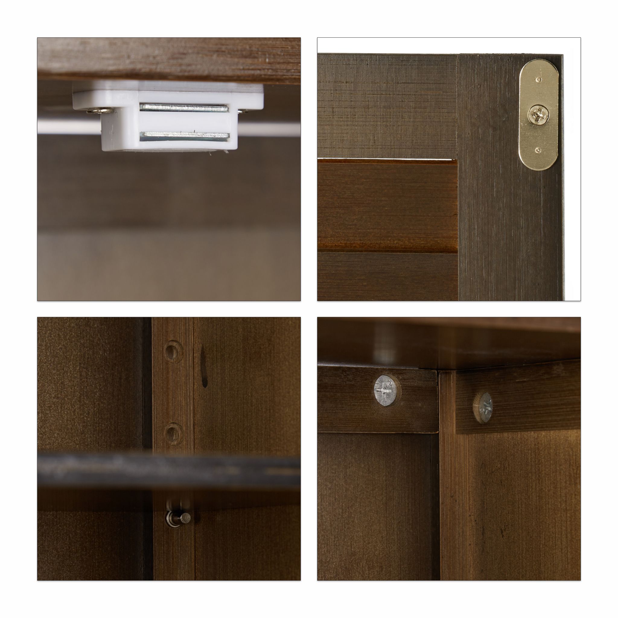 Hängeschrank dunkelbraun LAMELL Dunkelbraun-Silber von Relaxdays