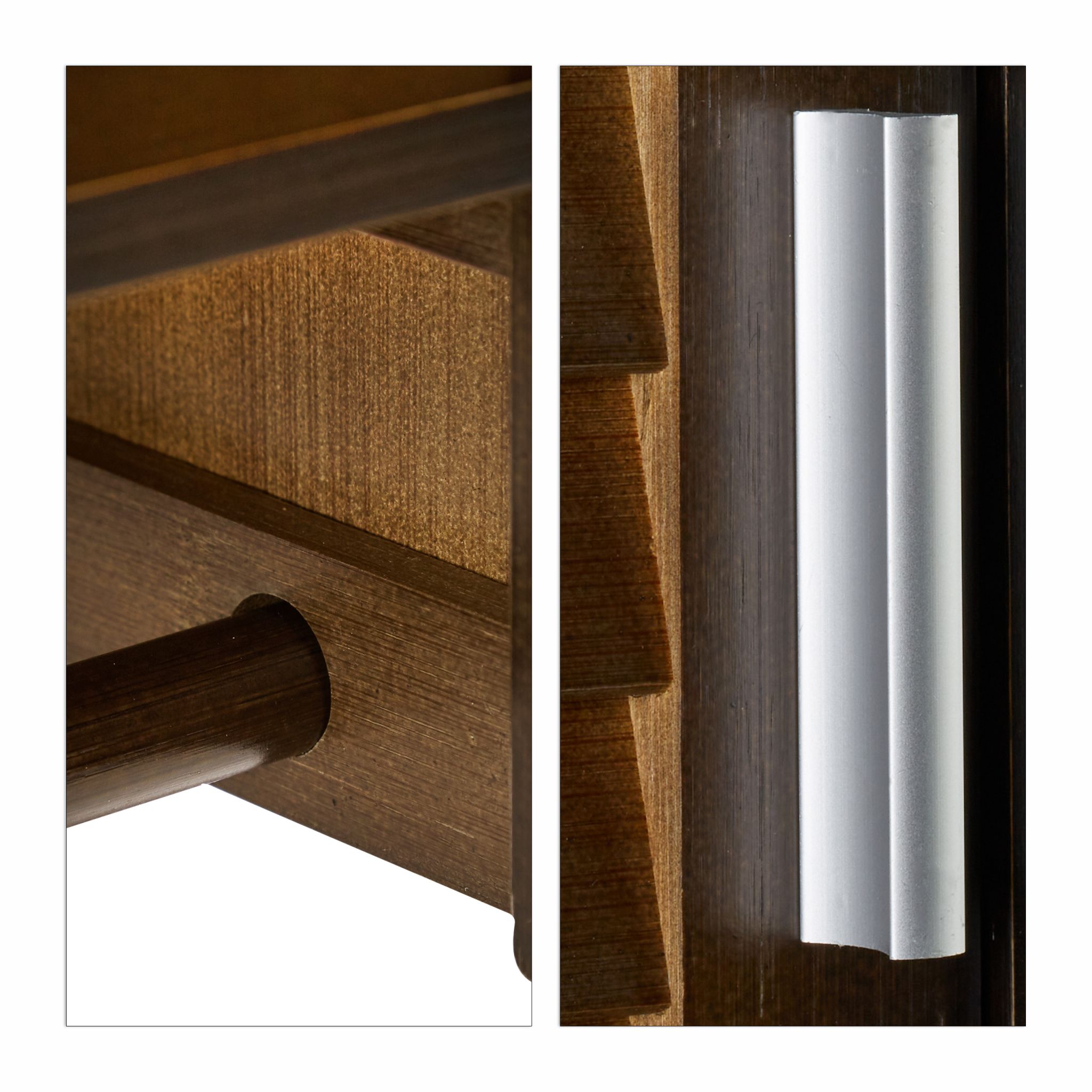 Hängeschrank dunkelbraun LAMELL Dunkelbraun-Silber von Relaxdays