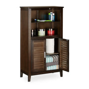 Badezimmerschrank dunkelbraun LAMELL Dunkelbraun-Silber von Relaxdays