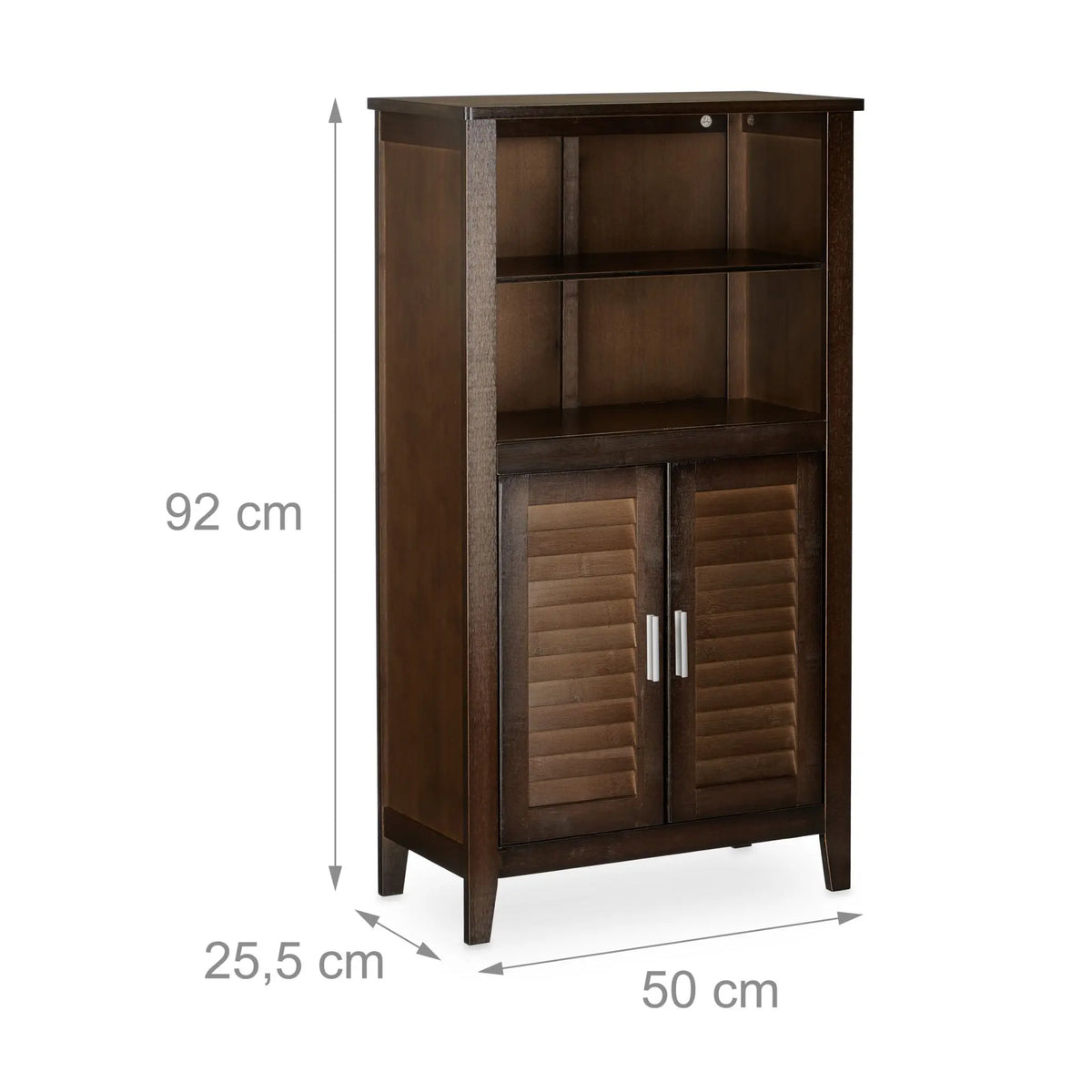 Badezimmerschrank dunkelbraun LAMELL Dunkelbraun-Silber von Relaxdays