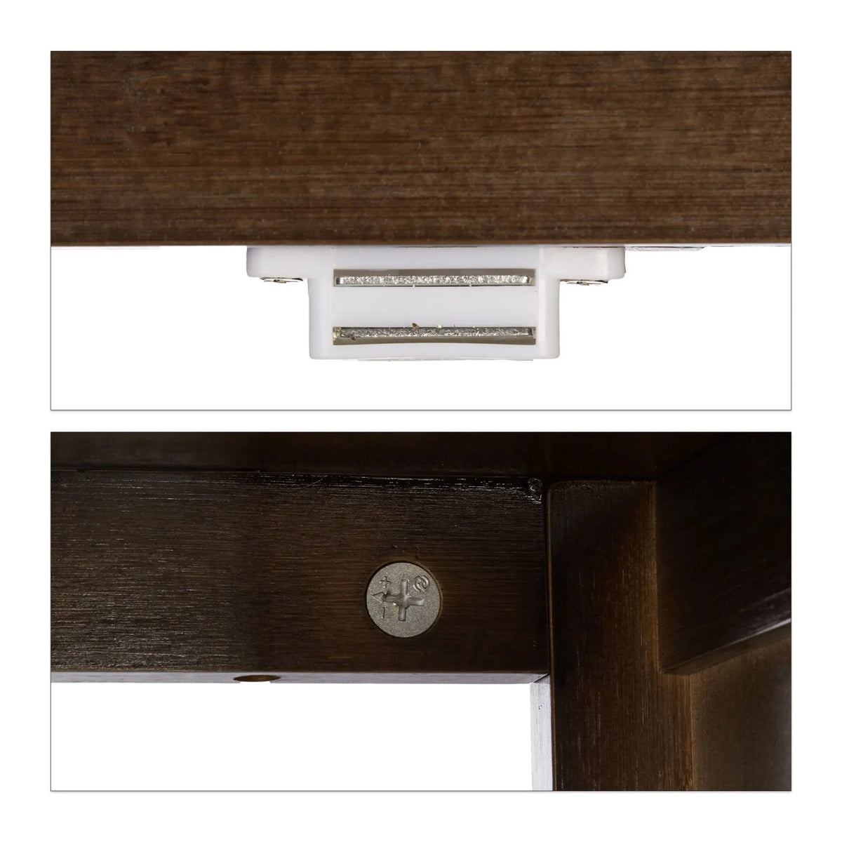 Badezimmerschrank dunkelbraun LAMELL Dunkelbraun-Silber von Relaxdays