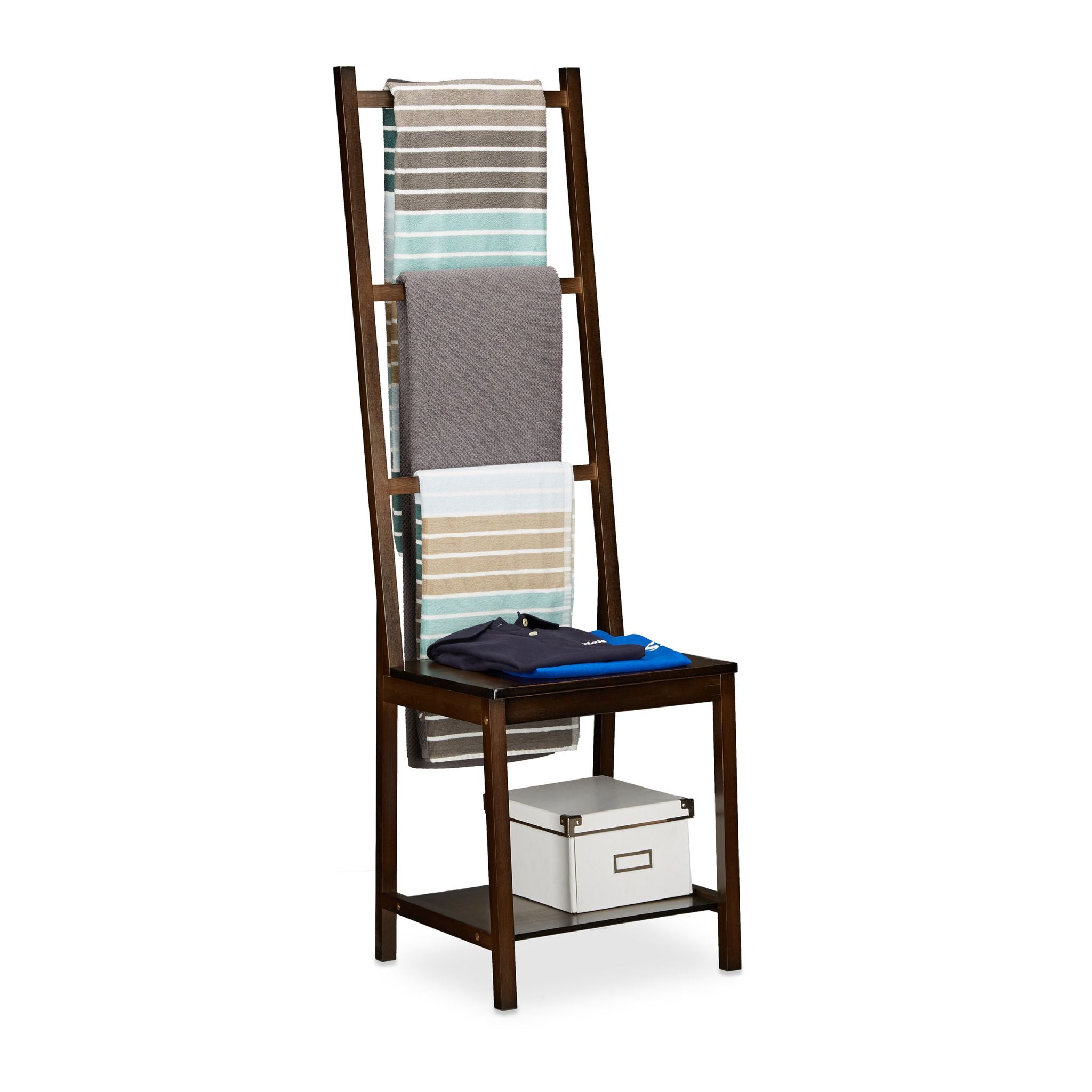 Handtuchhalter Bambus dunkelbraun Dunkelbraun von Relaxdays