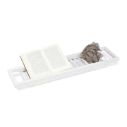 Badewannenablage Bambus weiss lackiert Weiss von Relaxdays